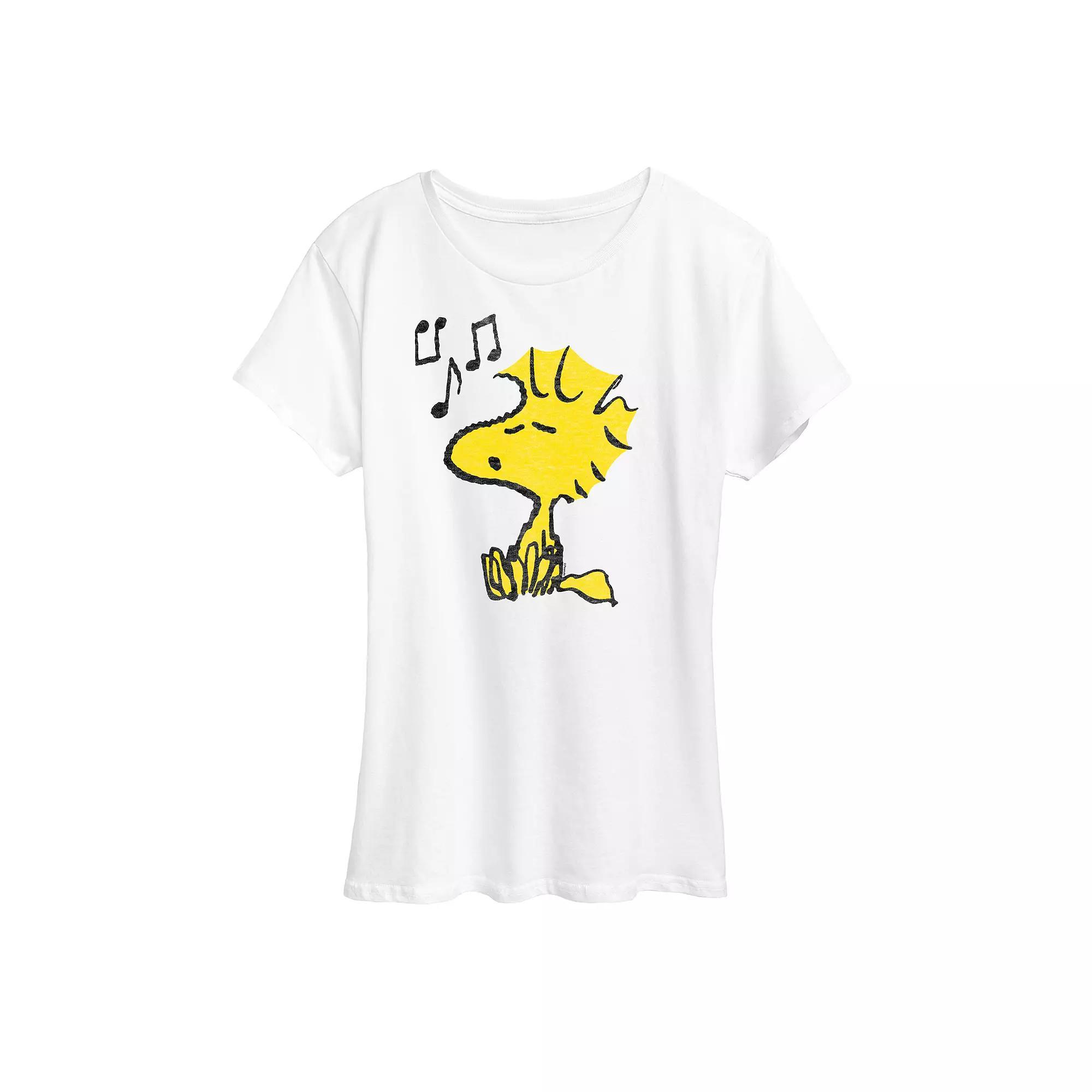 Womens Peanuts Woodstock Singing Graphic Tee Product Image