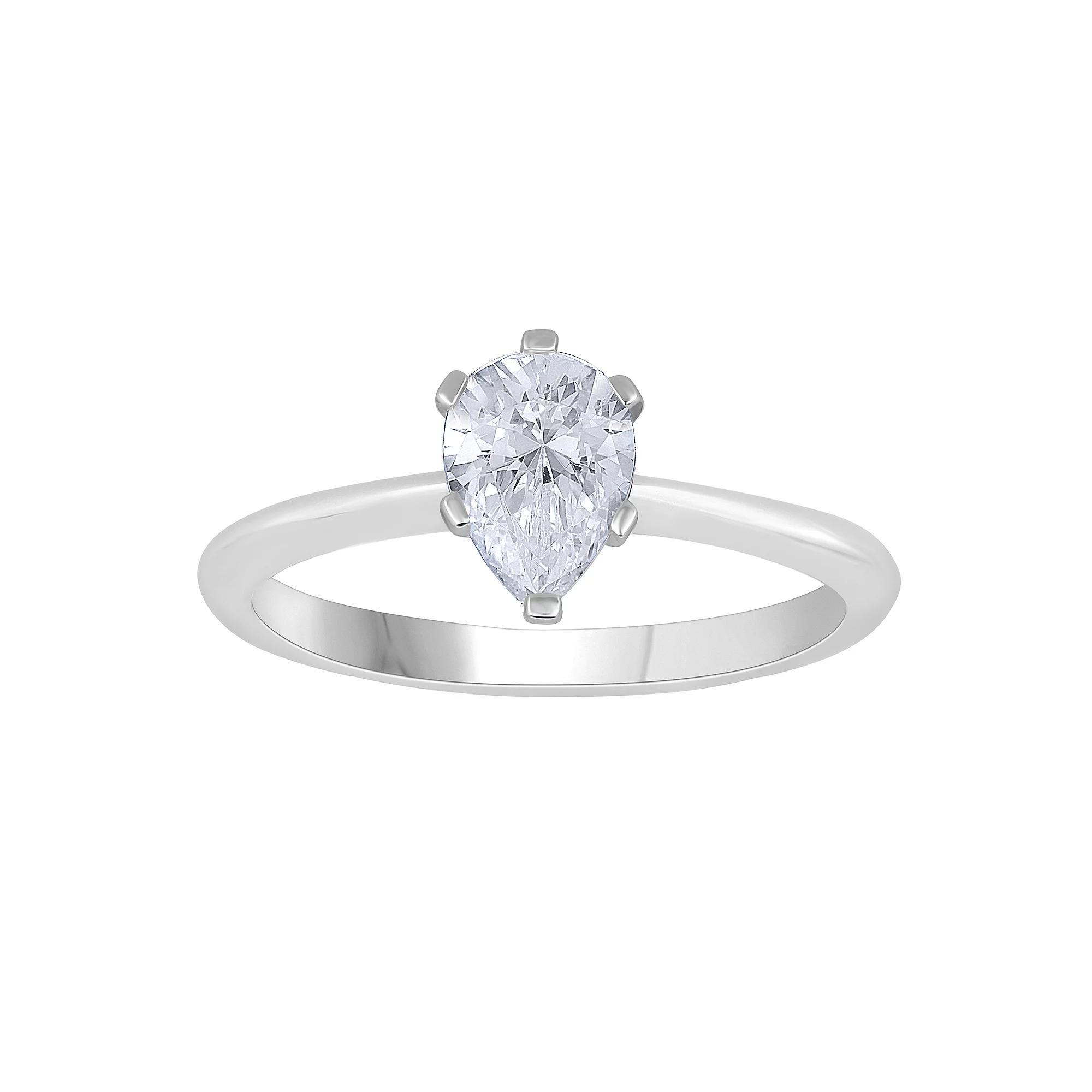 Diamond Medley 14k White Gold 2 Carat T.W. Lab-Grown Diamond Solitaire Ring, Women's, Size: 9, 14k Whgold Product Image