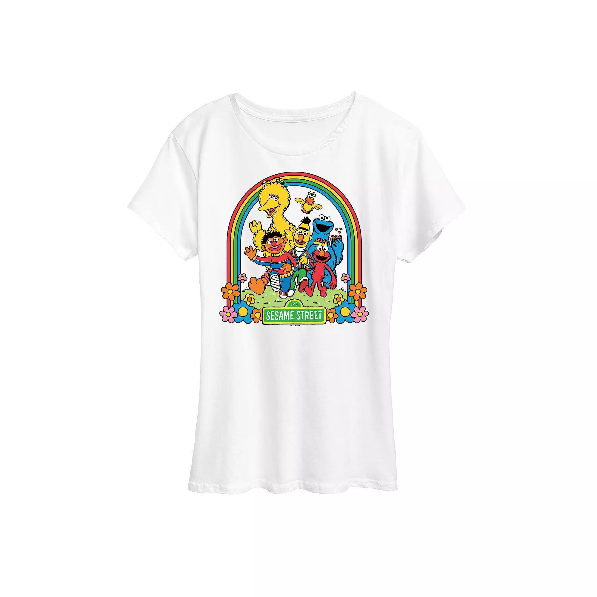 Womens Sesame Street Rainbow Graphic Tee, Girls Product Image