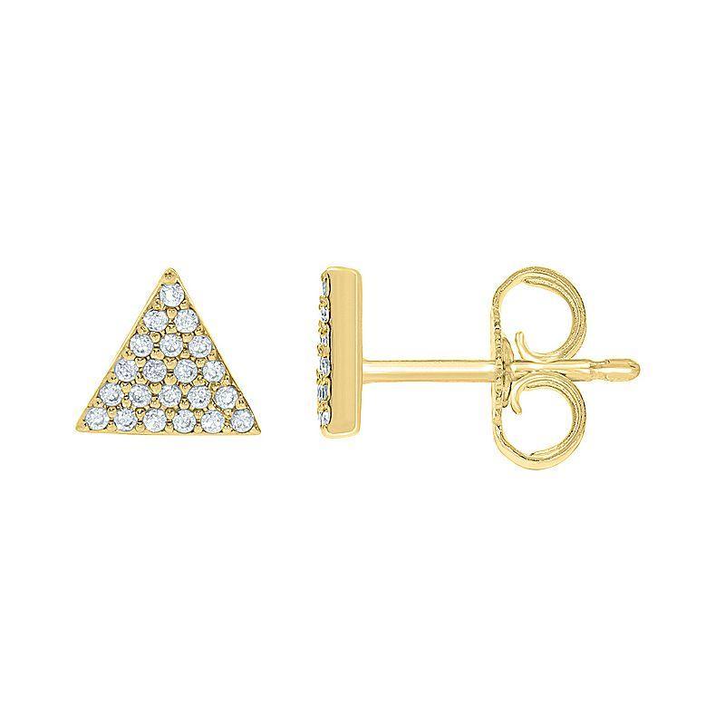 Sterling Silver 1/10 Carat T.W. Diamond Triangle Stud Earrings, Women's, Pink Tone Product Image