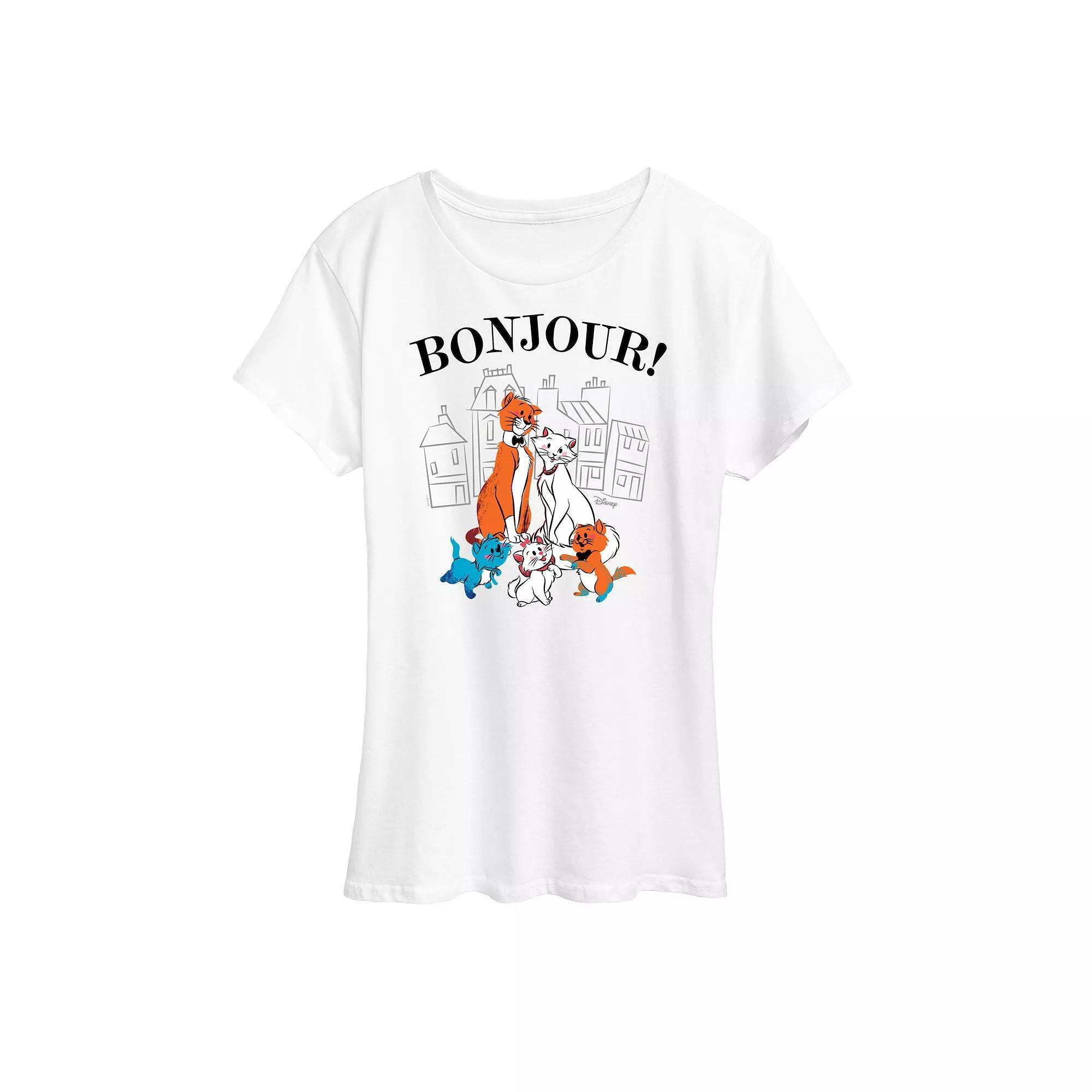 Disneys The Aristocats Womens Bonjour Graphic Tee, Girls Product Image