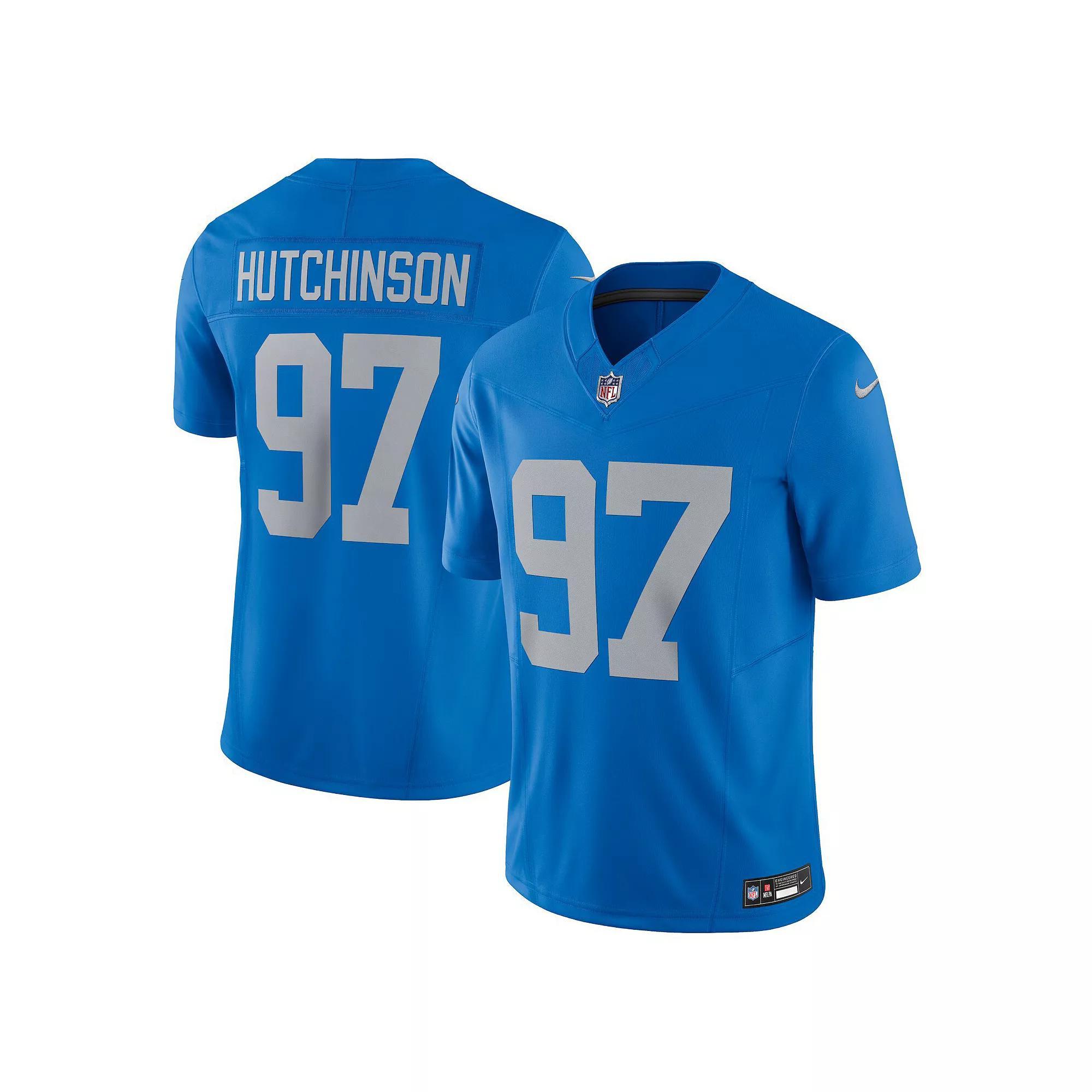 Men's Nike Aidan Hutchinson Blue Detroit Lions Vapor F.U.S.E. Alternate Limited Jersey, Size: 2XL Product Image