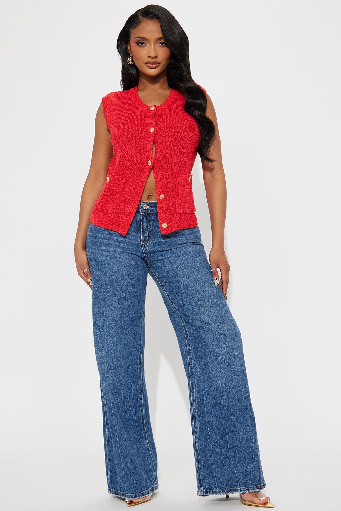 Perfectly Sweet Sweater Vest - Red Product Image