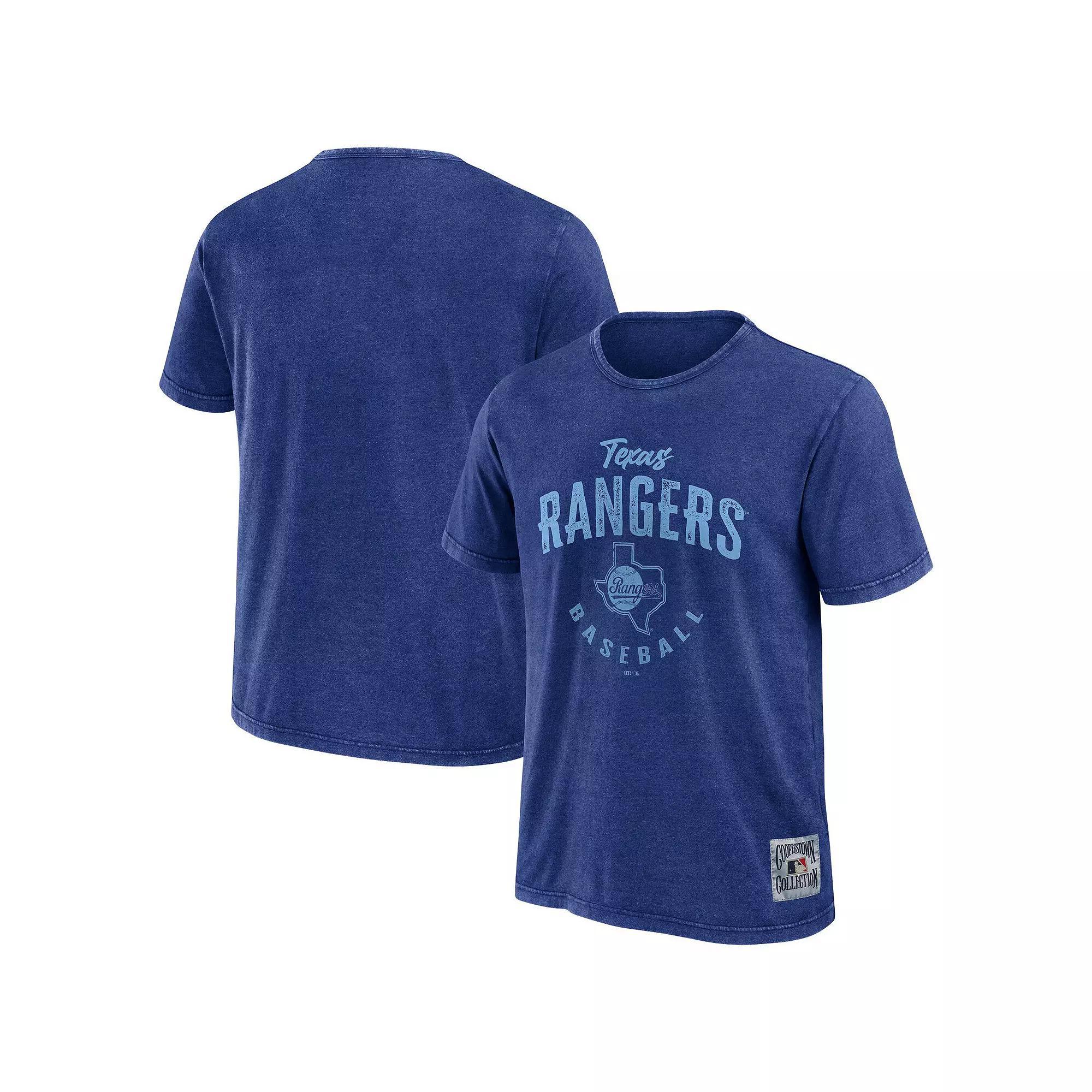 Men's Darius Rucker Collection by Fanatics Royal Texas Rangers Cooperstown Collection Washed T-Shirt, Size: Small, Blue Product Image