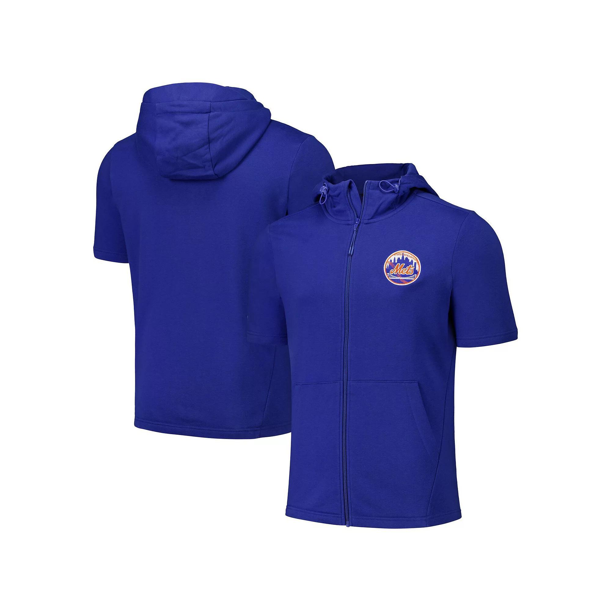 Mens Levelwear Royal New York Mets Recruit Short Sleeve Full-Zip Hoodie Product Image