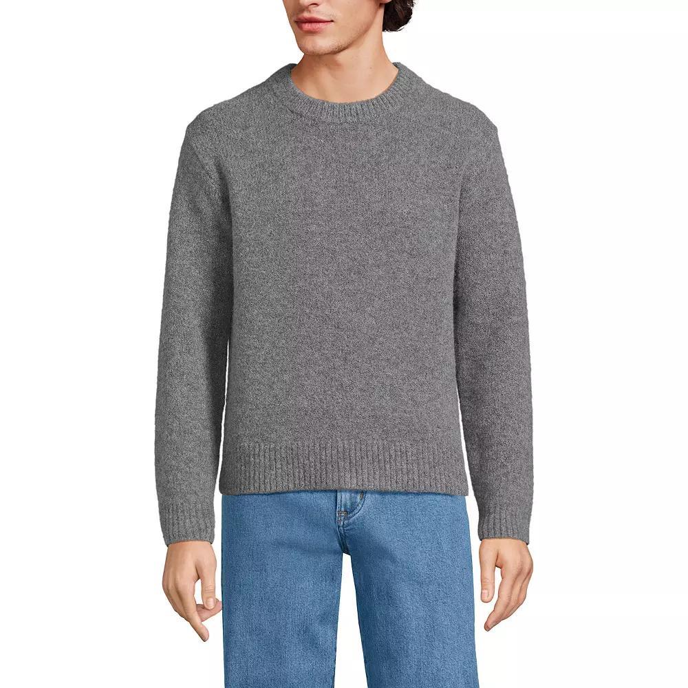 Men's Lands' End Long Sleeve Ultra Soft Oversized Crewneck Sweater, Size: Large, Pewter Grey Product Image