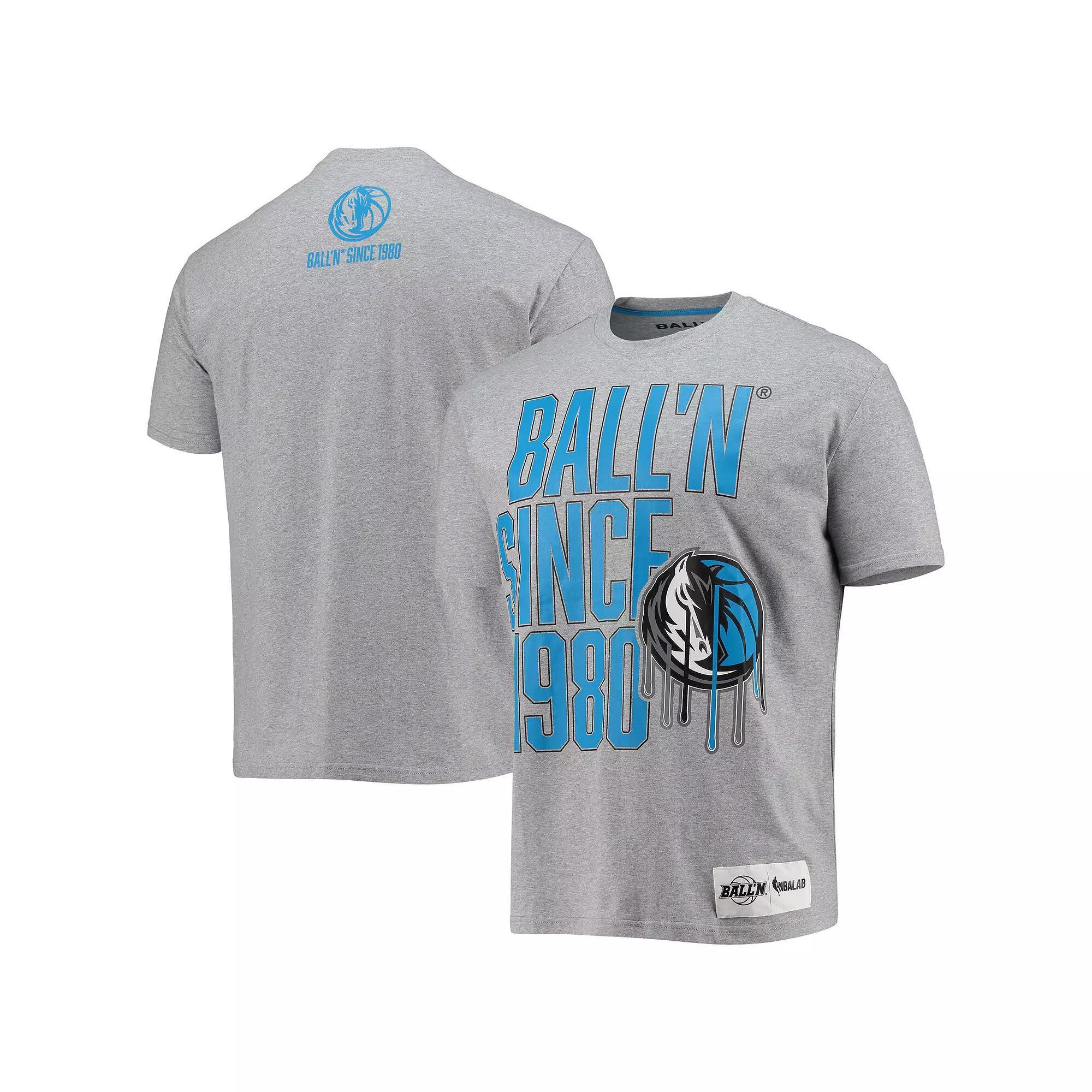 Men's BALL'N Heathered Gray Dallas Mavericks Since 1980 T-Shirt, Size: Large, Grey Product Image