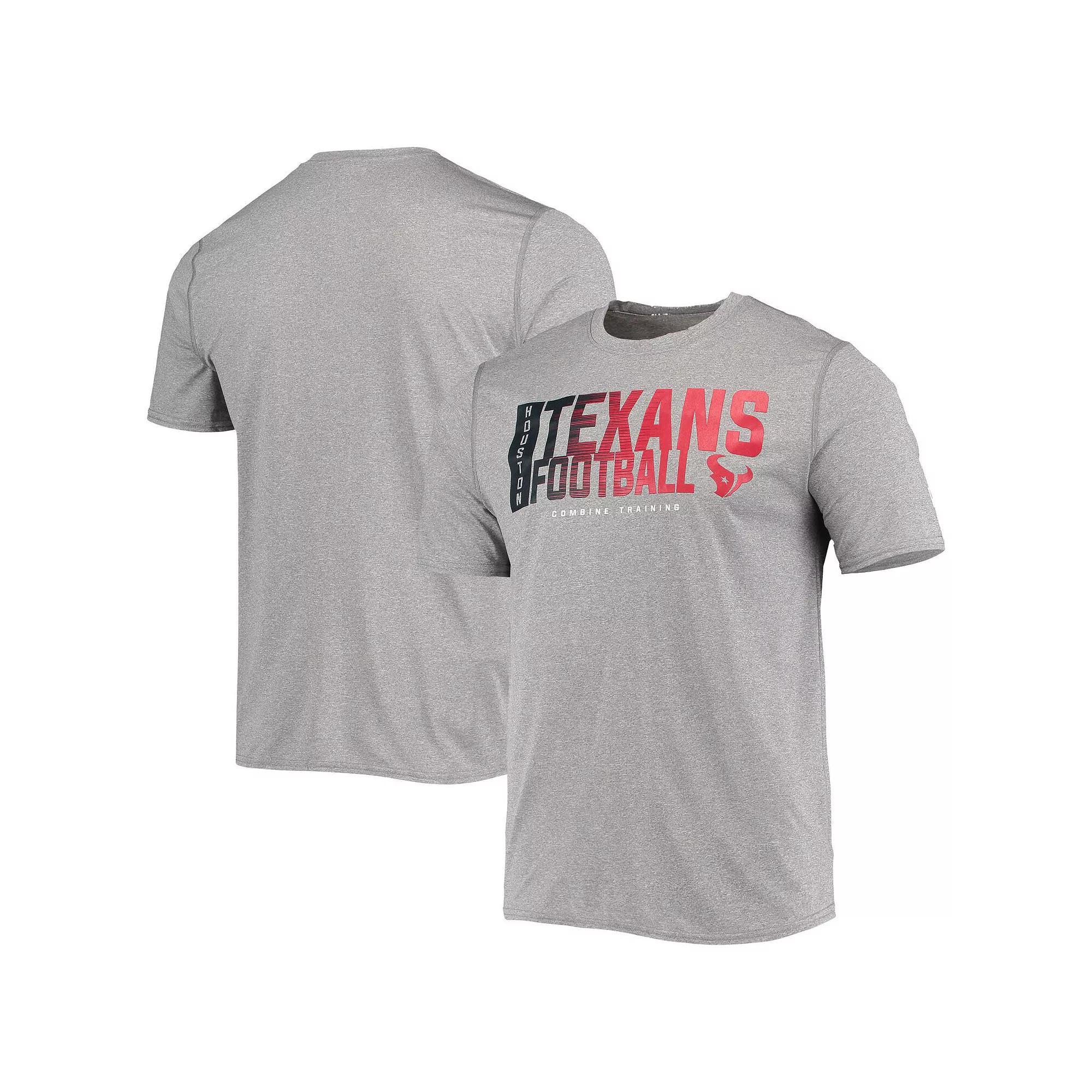 Men's New Era Heathered Gray Houston Texans Combine Authentic Game On T-Shirt, Size: XL, Grey Product Image