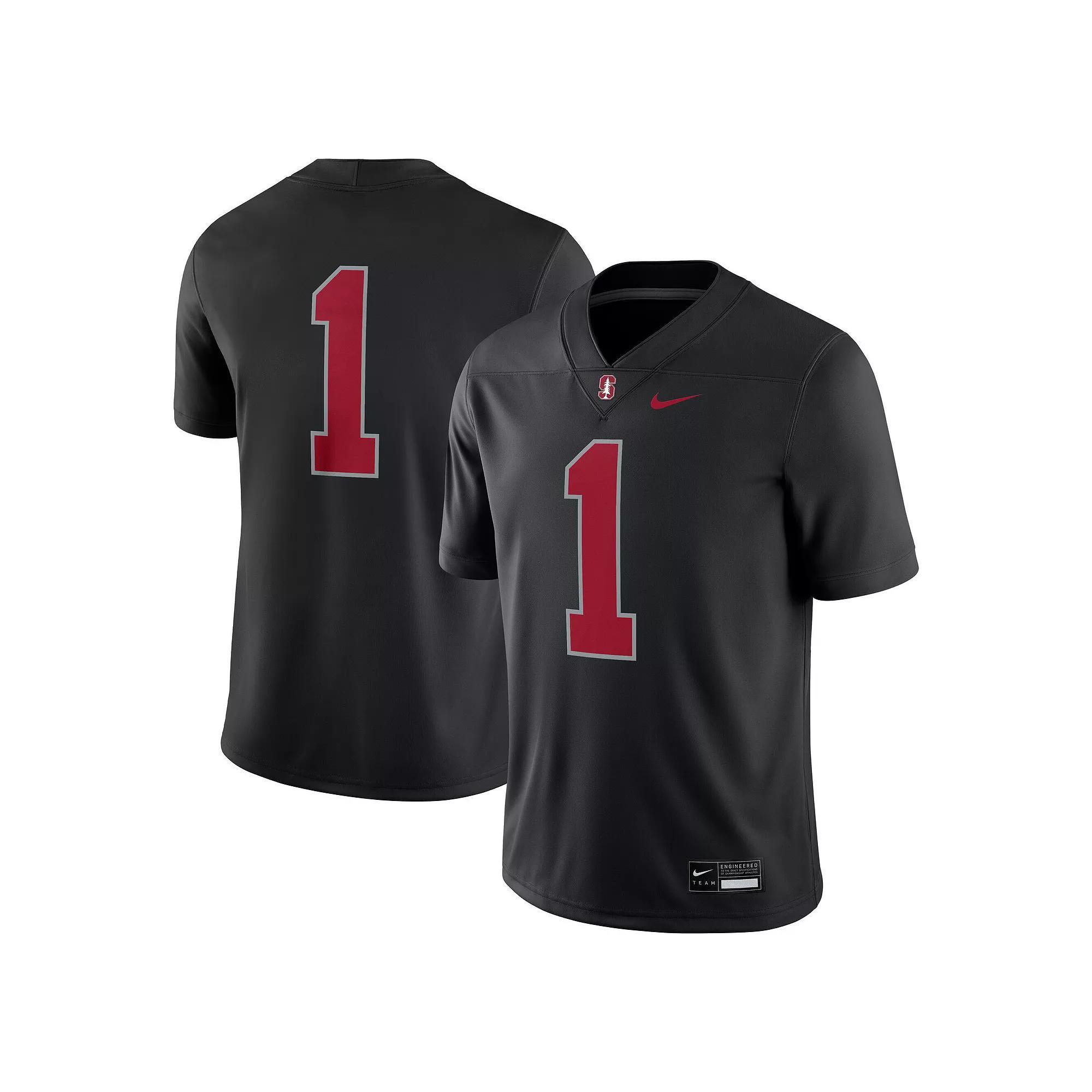 Men's Nike #1 Black Stanford Cardinal Alternate Game Jersey, Size: 2XL Product Image