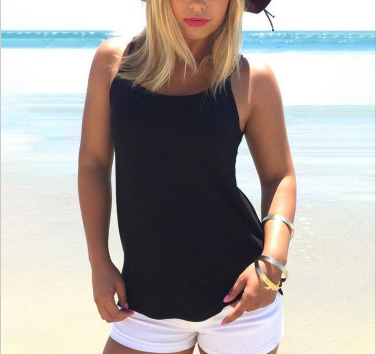 Comfy Casual Stylish Top with Criss-Cross Back Design Product Image
