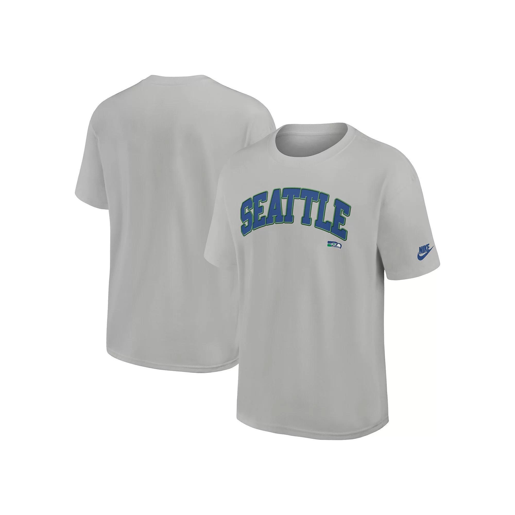 Men's Nike  Silver Seattle Seahawks Rewind Max90 Statement T-Shirt, Size: 3XL Product Image