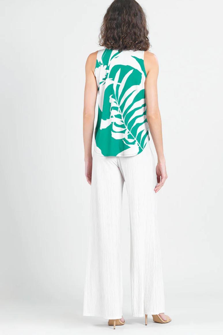 U-Neck Curved Hi-Low Tank - Floral Branch Product Image