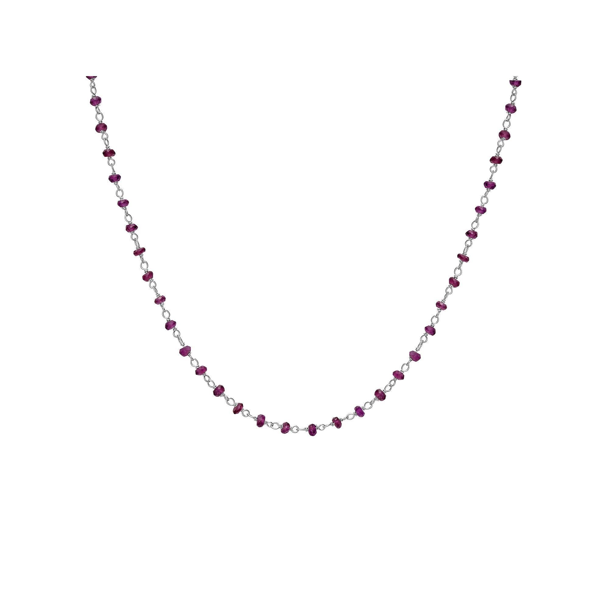 Gemistry Sterling Silver Rhodolite Beaded Necklace, Women's, Size: 18" Product Image