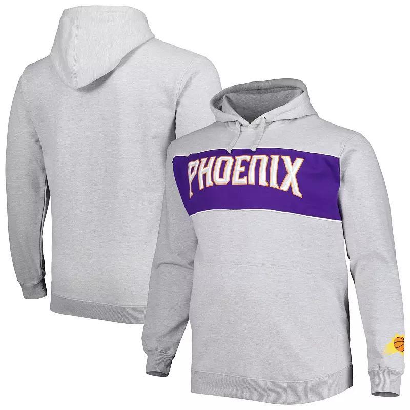 Men's Fanatics Branded Heather Gray Phoenix Suns Big & Tall Wordmark Pullover Hoodie, Size: 3XLT, Phx Grey Product Image