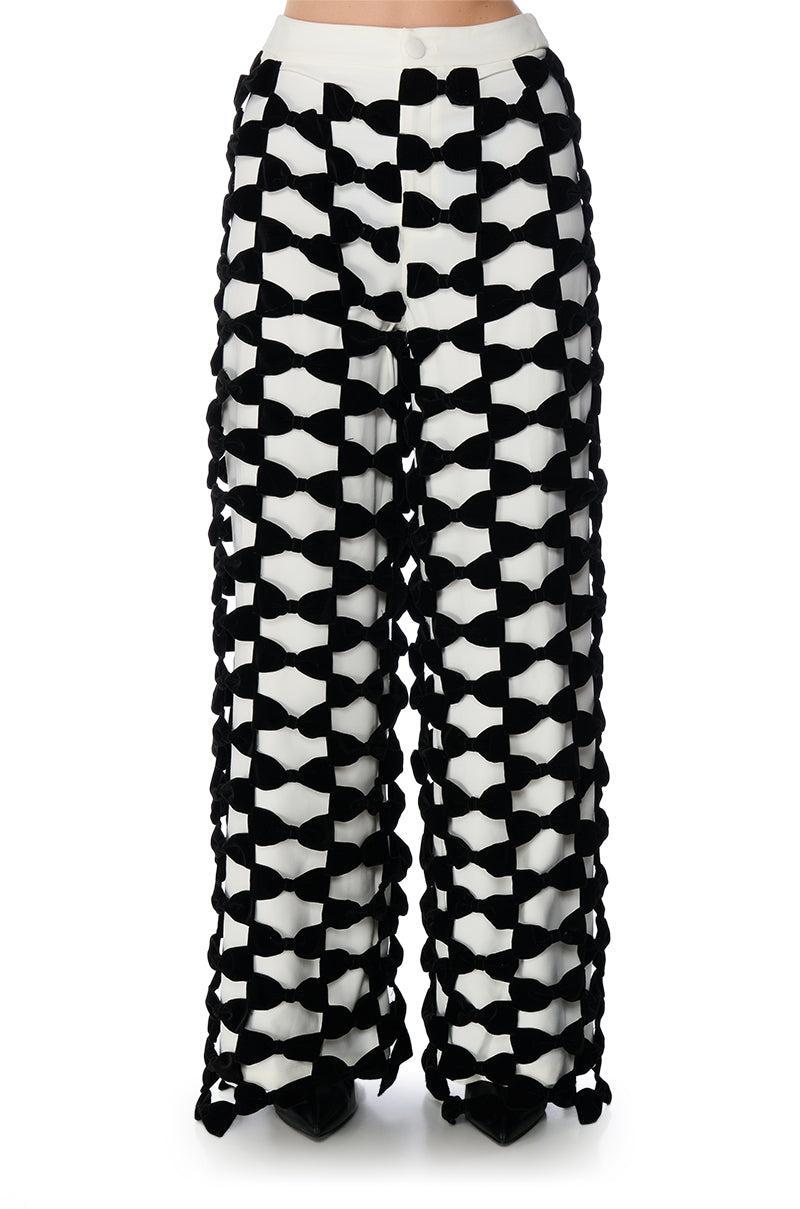 OPAL ALL OVER BOW DETAIL WIDE LEG PANT Product Image