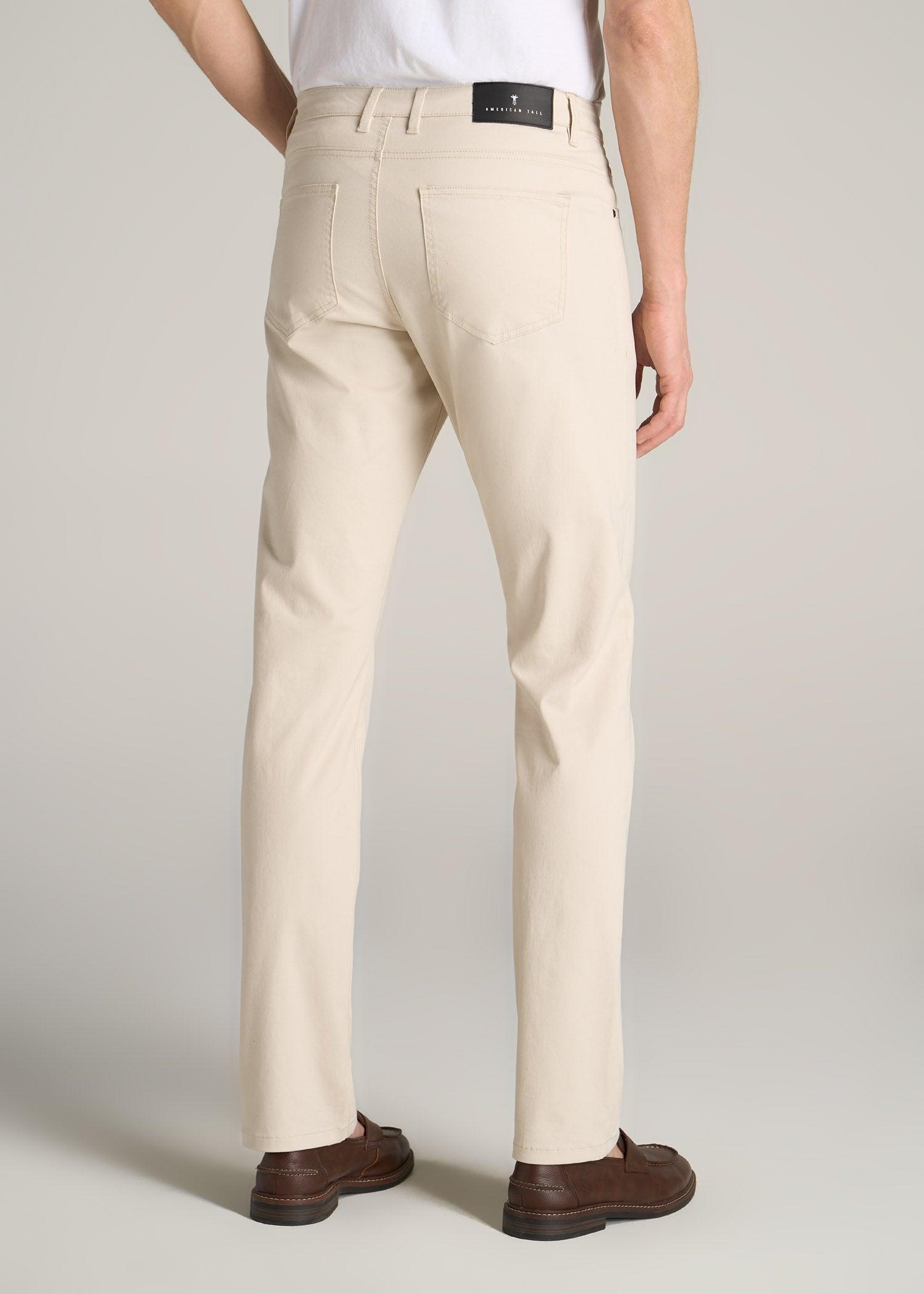 Carman TAPERED Fit Five Pocket Pants for Tall Men in Soft Beige Product Image