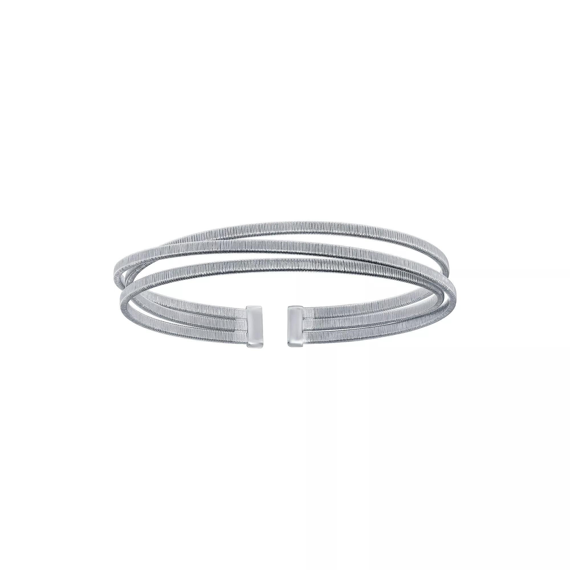 Sterling Silver Wire Cuff Bracelet, Women's, Size: 7.5" Product Image