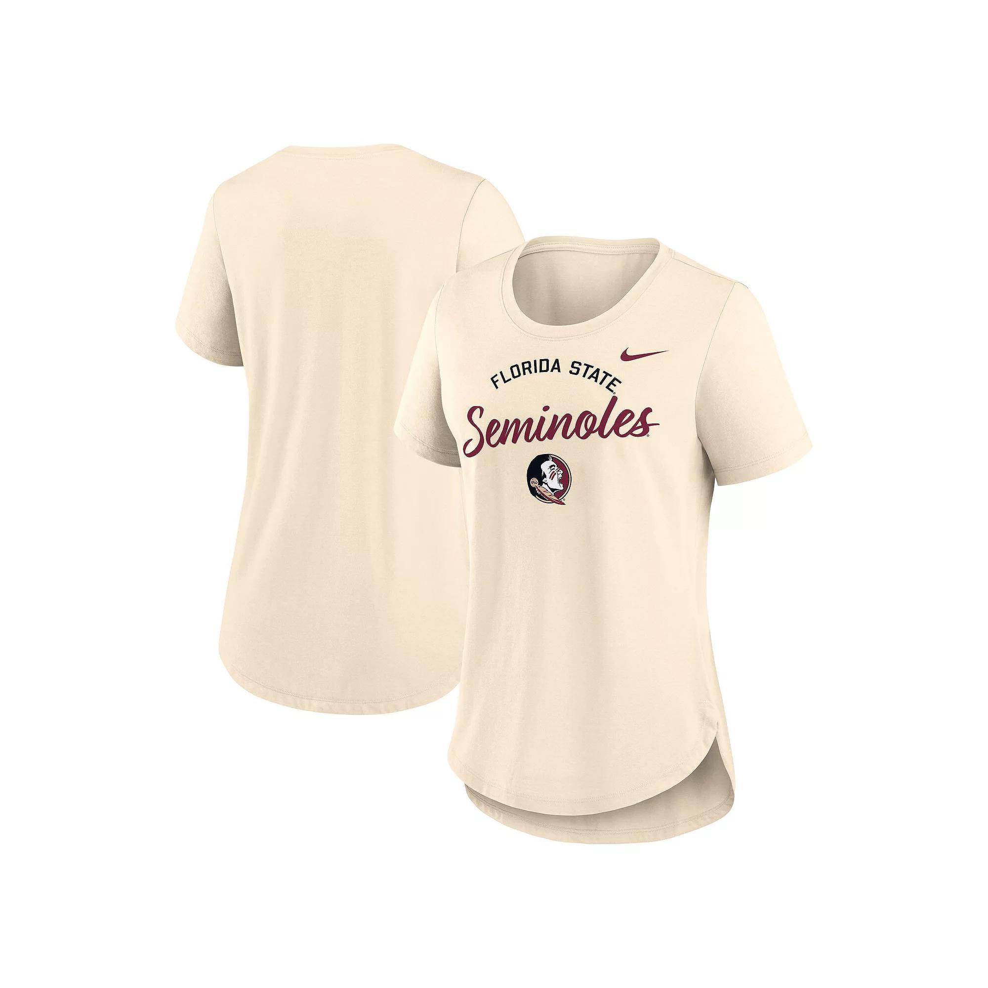 Womens Nike Tan Florida State Seminoles Script Logo Tri-Blend T-Shirt Product Image