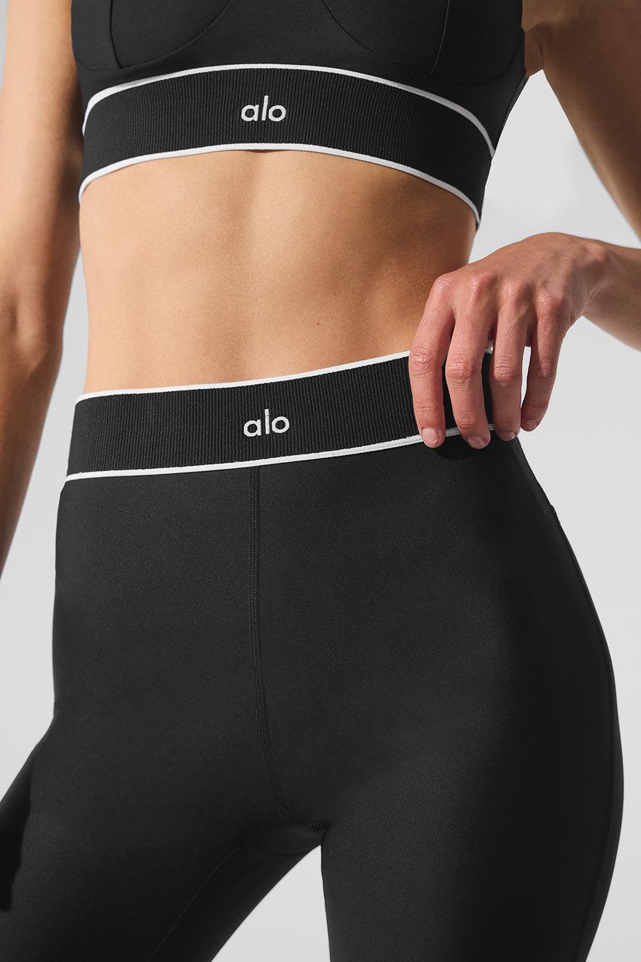 Airlift High-Waist Alignment Legging - Black/White Product Image