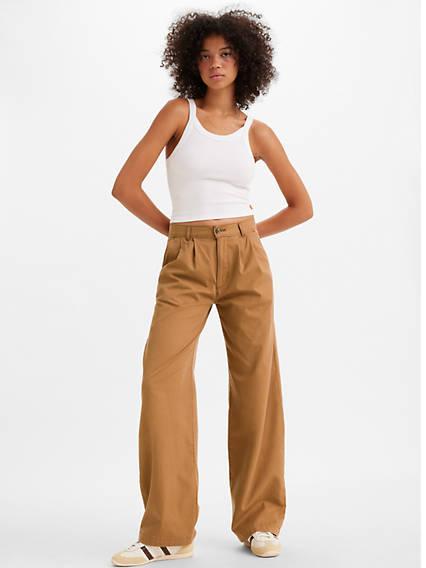 High Rise Pleated Baggy Trouser Pants Product Image