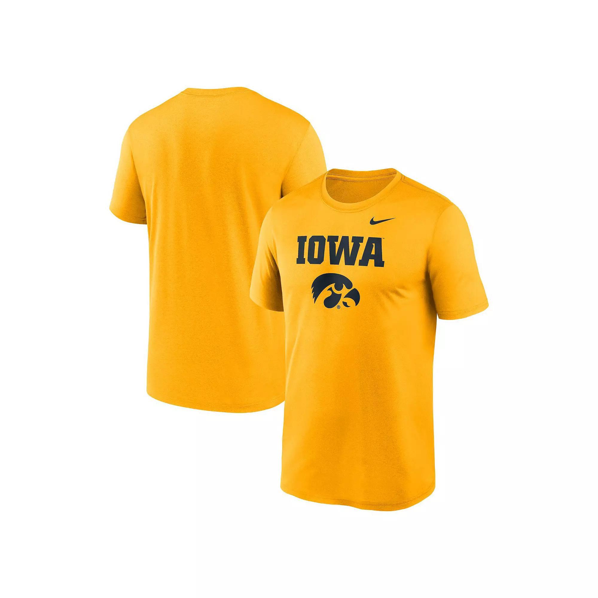 Men's Nike Gold Iowa Hawkeyes Lockup Legend Performance T-Shirt, Size: Small Product Image