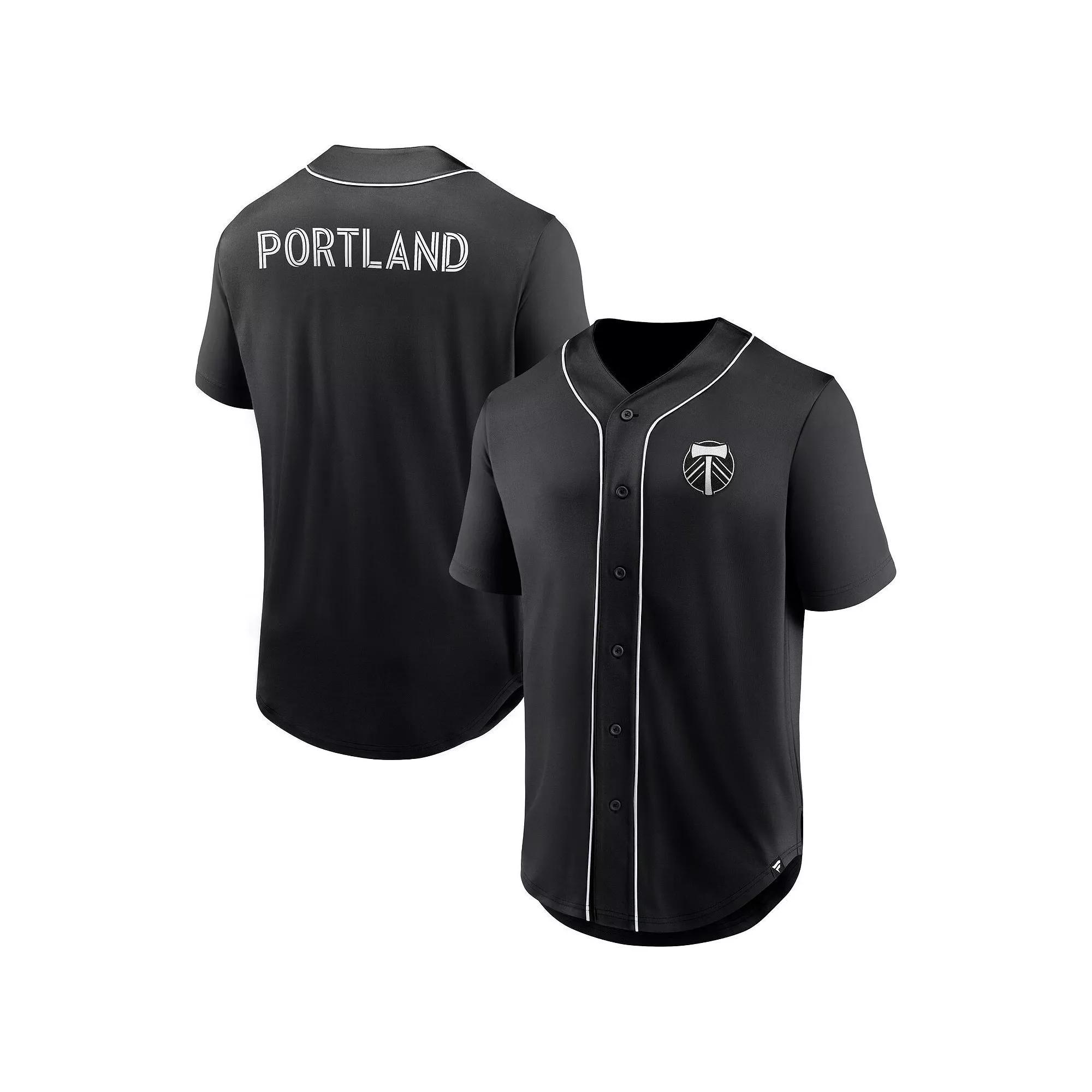 Men's Fanatics Branded Black Philadelphia Union Third Period Fashion Baseball Button-Up Jersey, Size: Medium, Uni Black Product Image