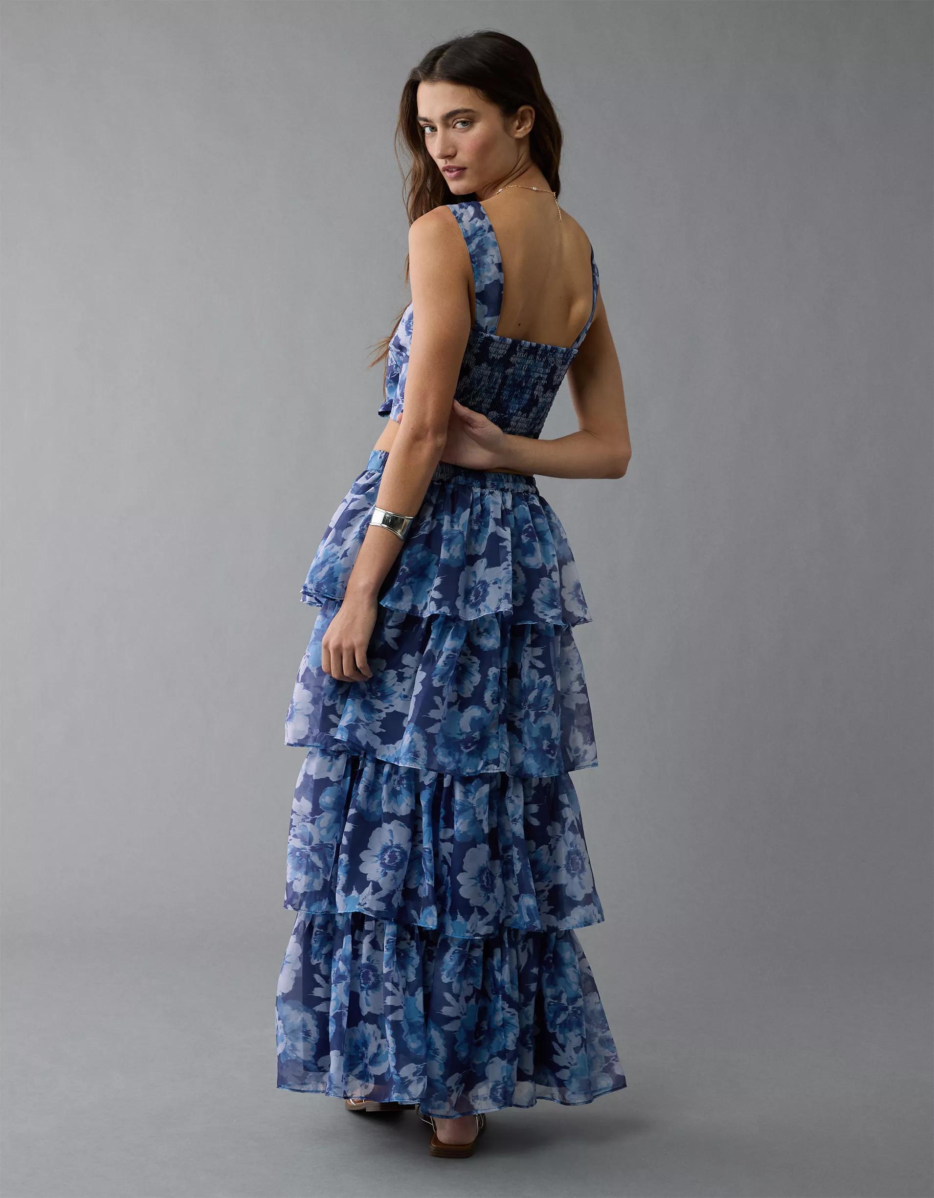 AE Floral Organza Maxi Skirt Set Product Image