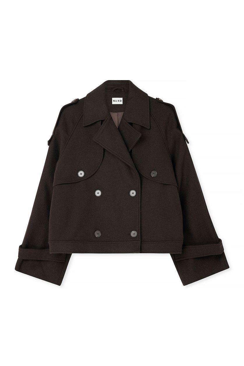 Short Wool Blend Raglan Jacket Product Image