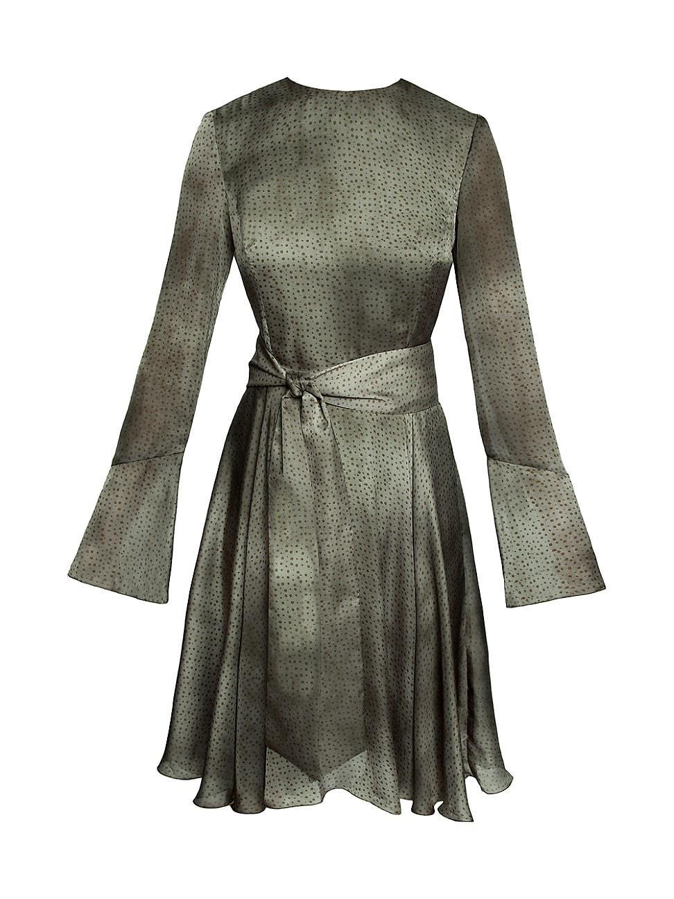 Womens Dot Georgette Fit & Flare Dress Product Image
