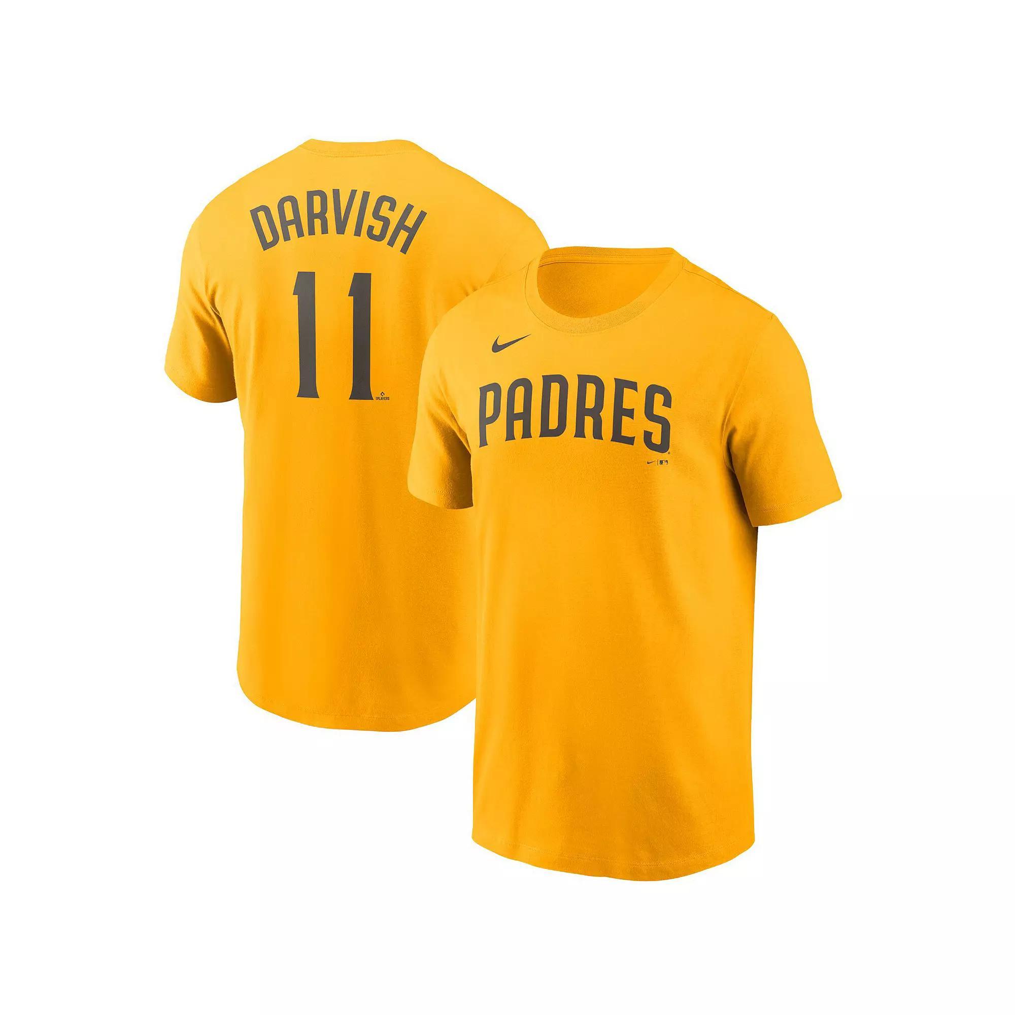 Men's Nike Yu Darvish Gold San Diego Padres Name & Number T-Shirt, Size: XL Product Image