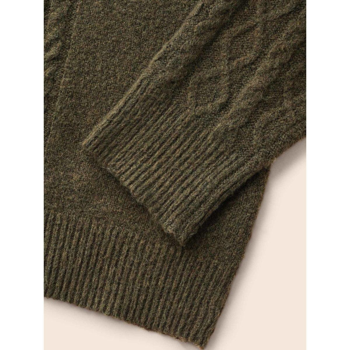 Plus Size Airy Cozy Hooded Pullover ArmyGreen Women Casual Loose Long Sleeve Hooded Everyday Pullovers BloomChic 12/L Product Image