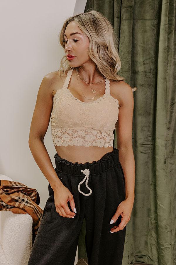 The Juliette Racerback Lace Bralette in Natural Product Image
