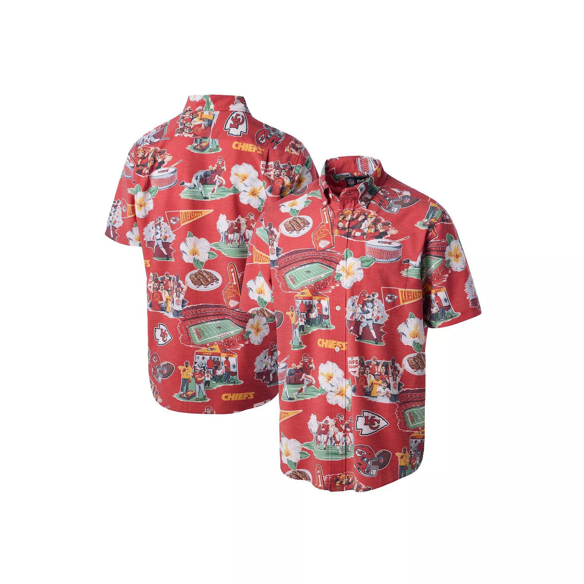 Men's Reyn Spooner Red Kansas City Chiefs Scenic Button-Down Shirt, Size: Medium Product Image