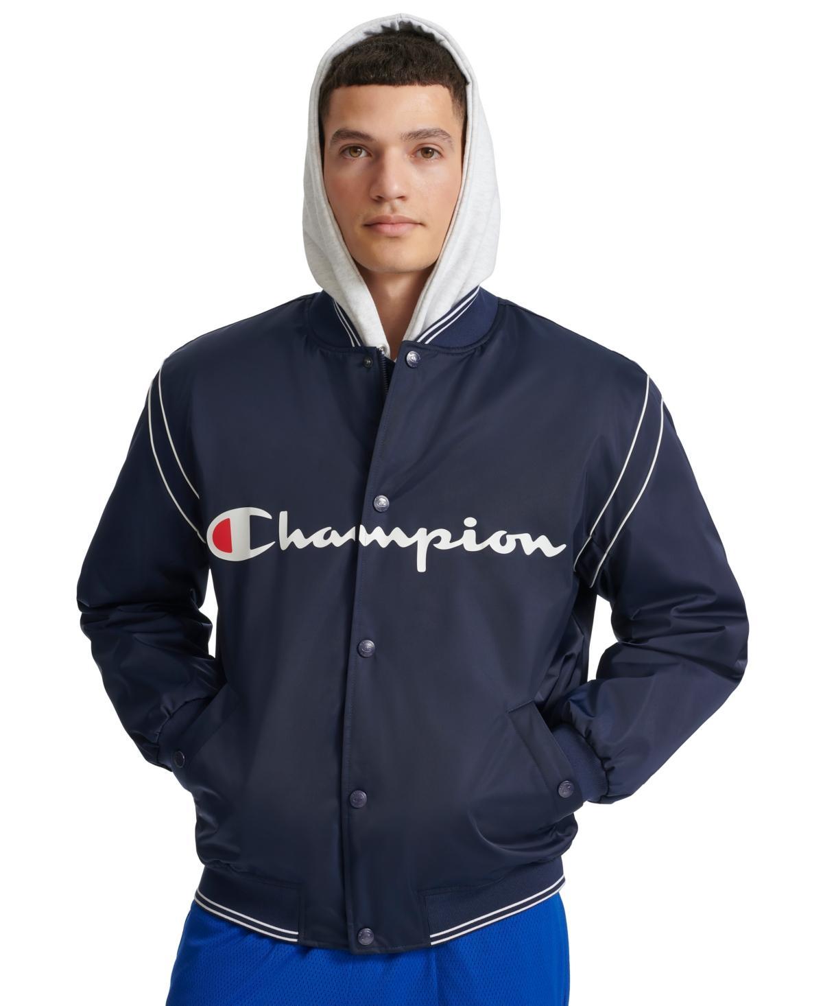 Men's Champion® Varsity Bomber, Size: Large, Blue The Web Product Image