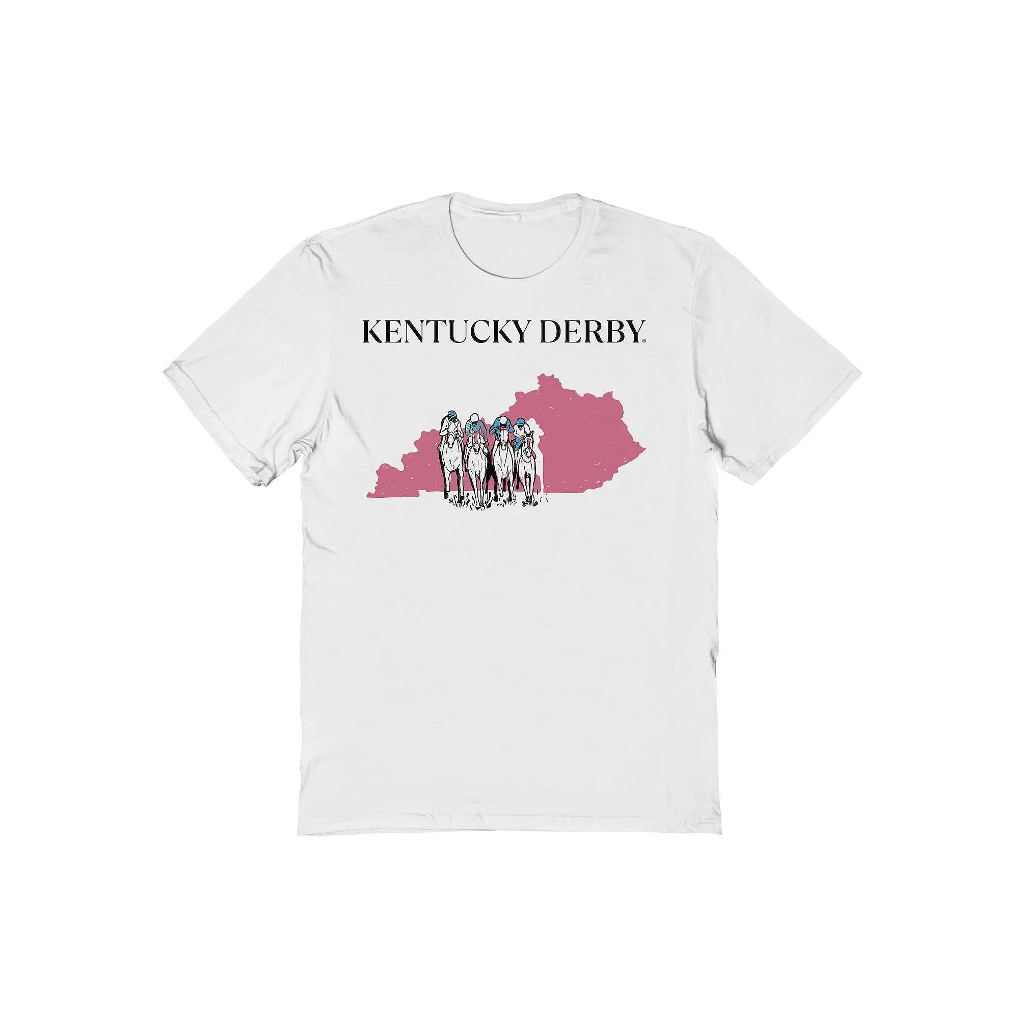 Men's Kentucky Derby Horizontal Logo Graphic T-Shirt, Size: XXL, White Product Image