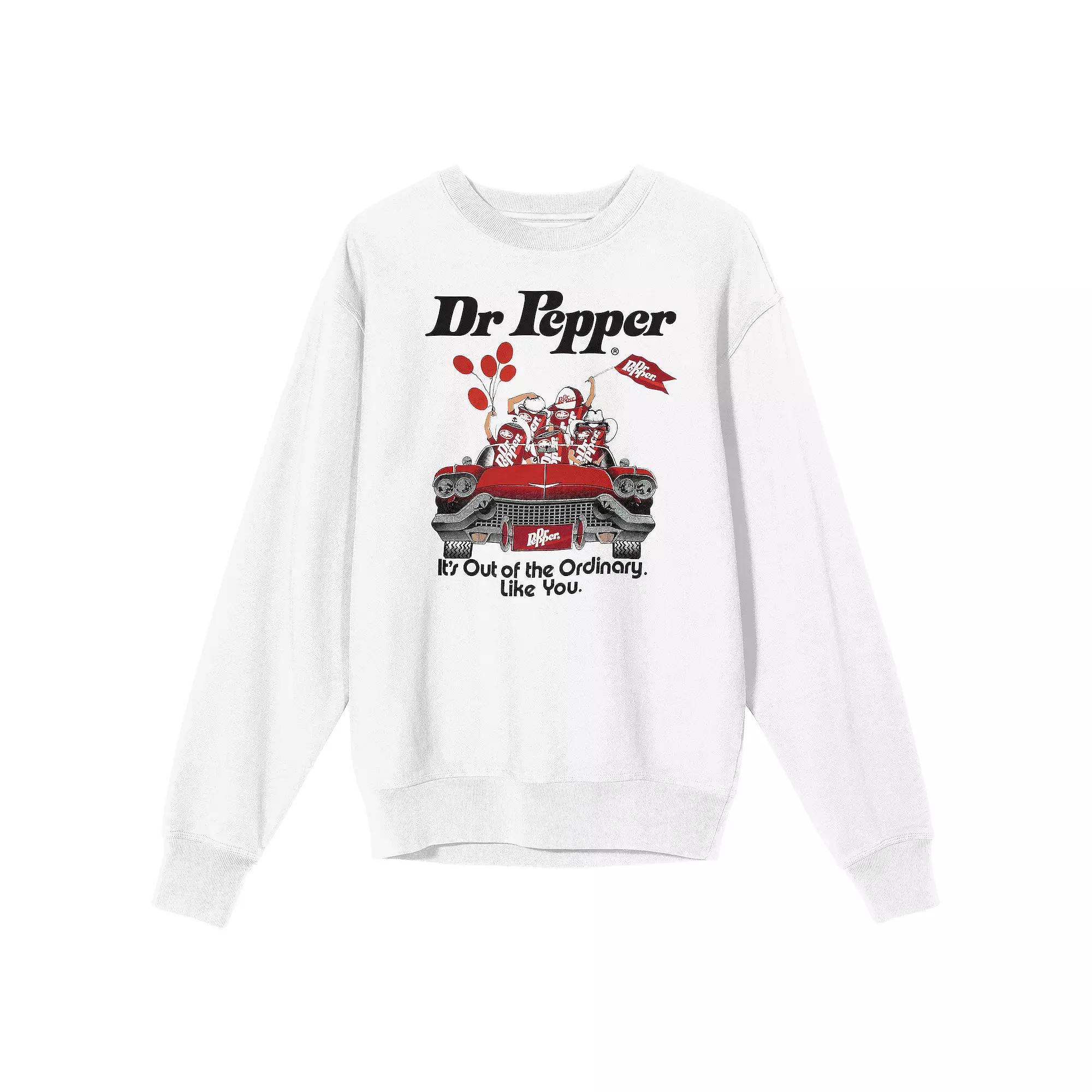 Men's Dr. Pepper Its Out Of The Ordinary Graphic Sweatshirt, Size: XL, White Product Image