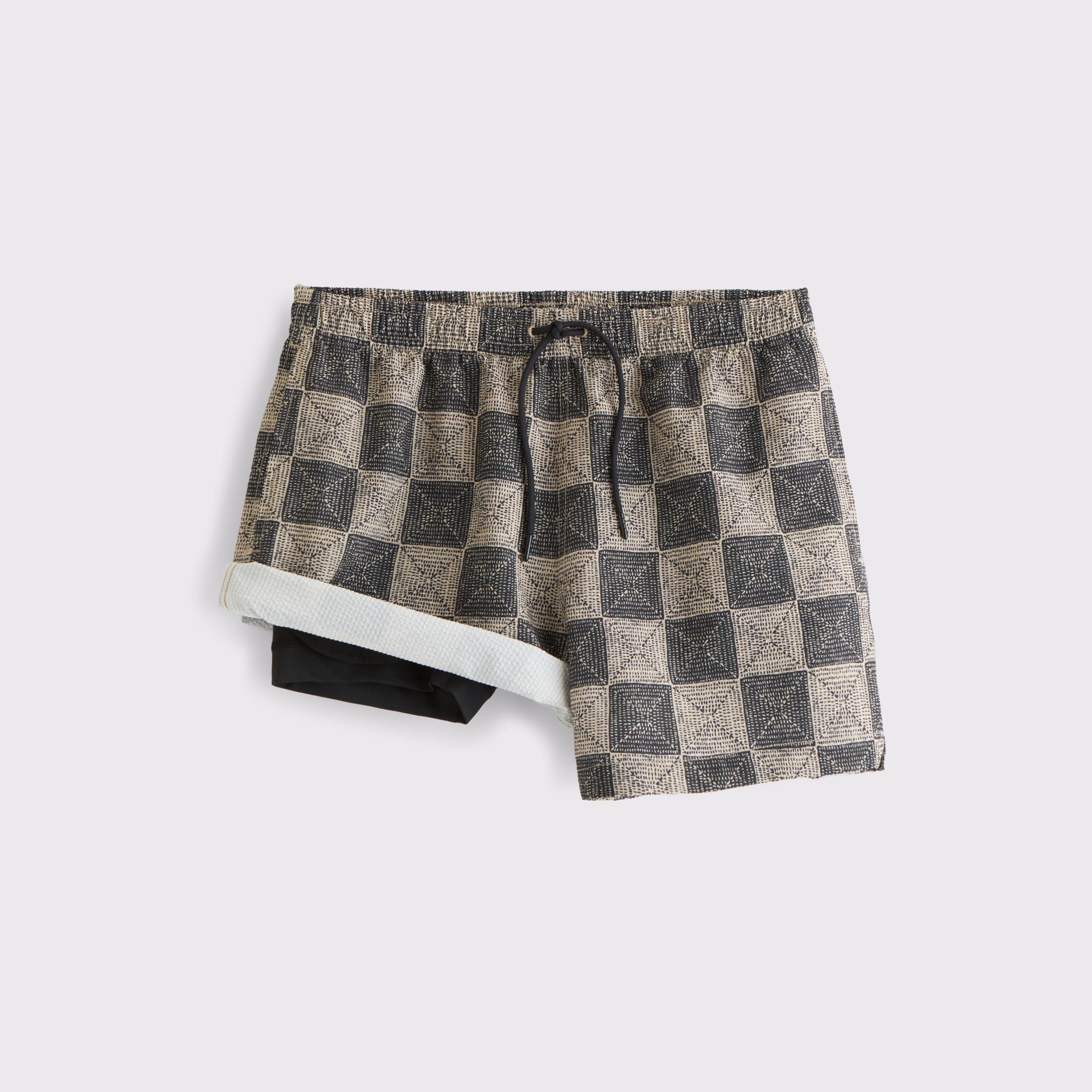Pull-On Wide Seersucker Swim Trunk Product Image