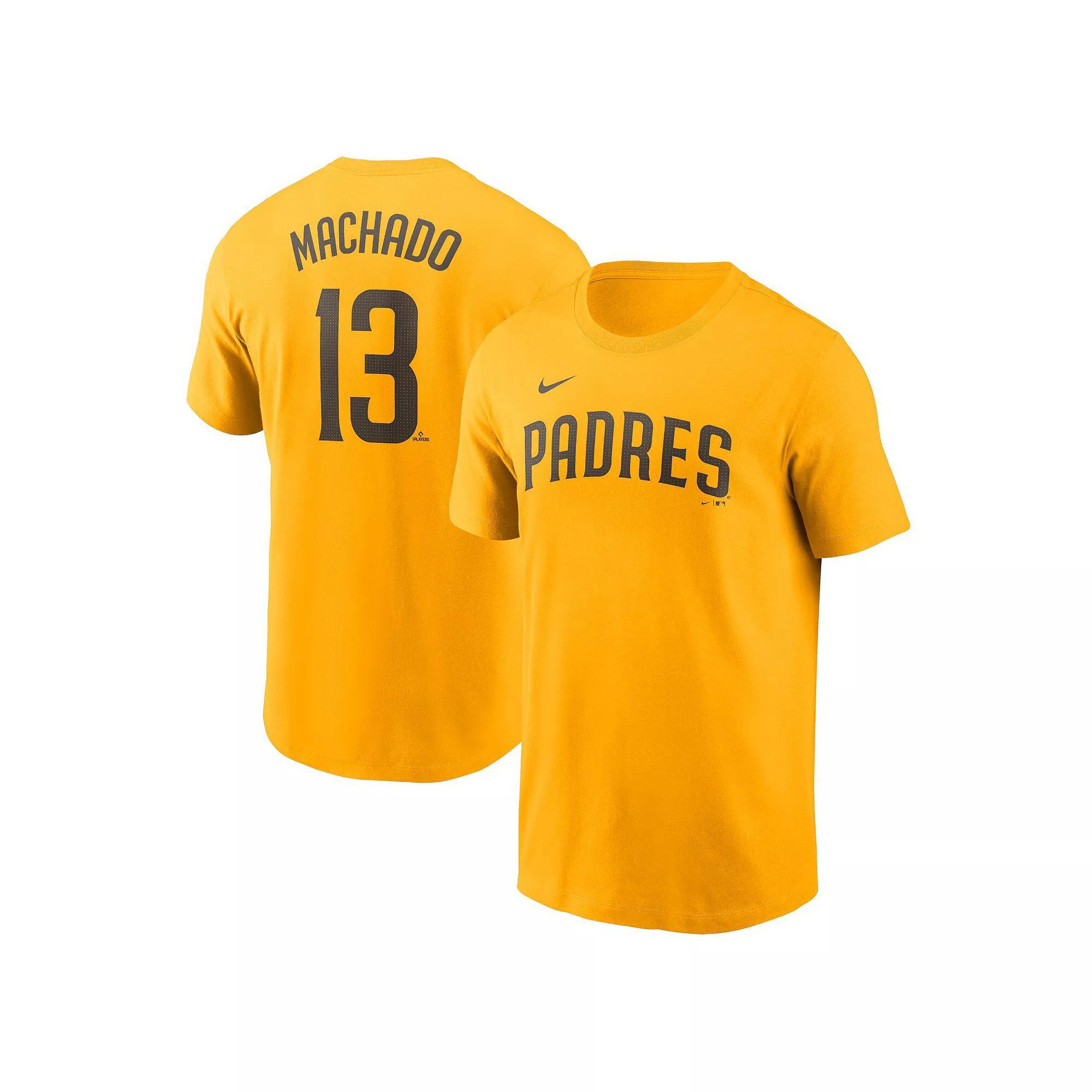 Men's Nike Manny Machado Gold San Diego Padres Fuse Name & Number T-Shirt, Size: XL Product Image