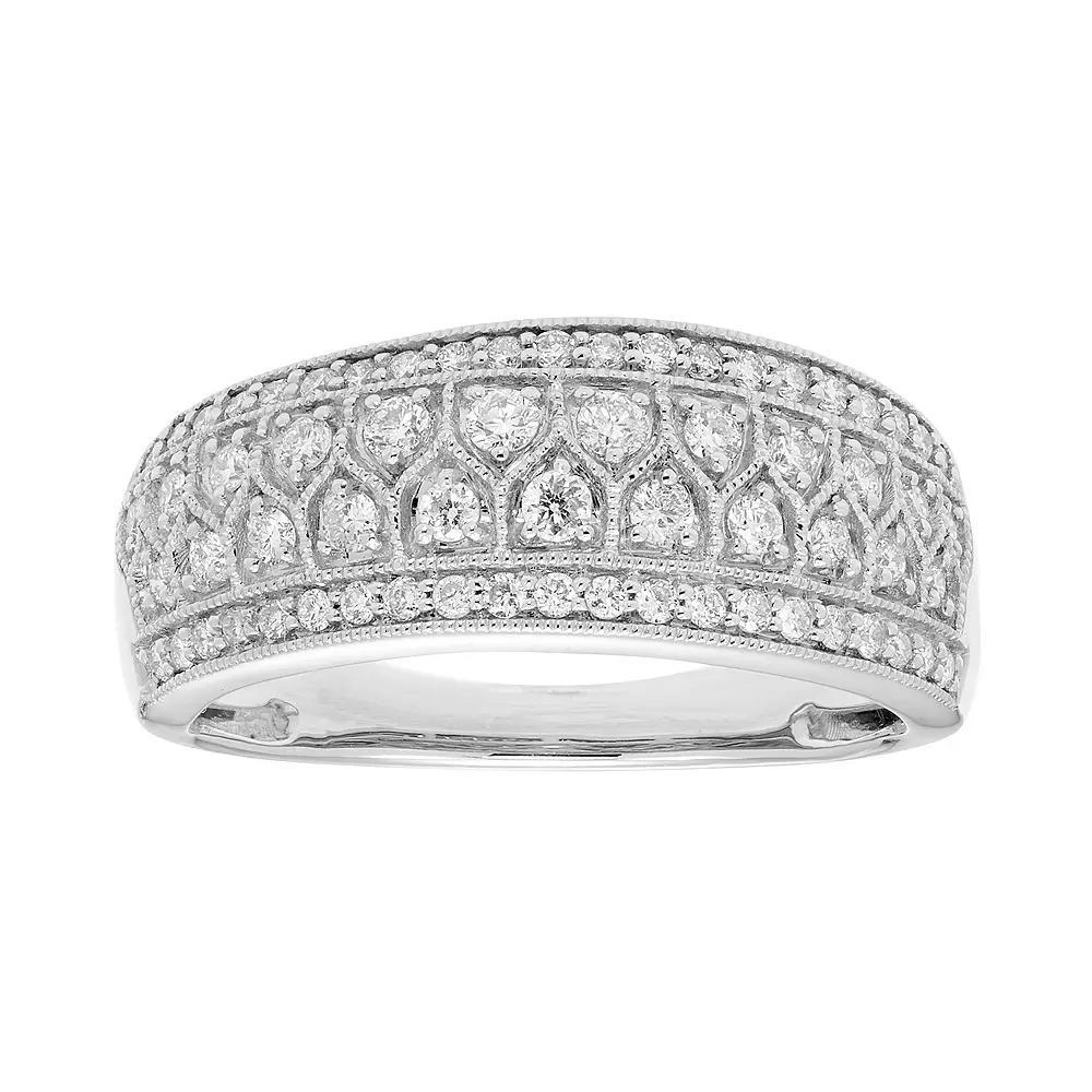 The Regal Collection 14k Gold 1/2 Carat T.W. IGL Certified Diamond Multi Row Ring, Women's, Size: 7, Yellow Product Image