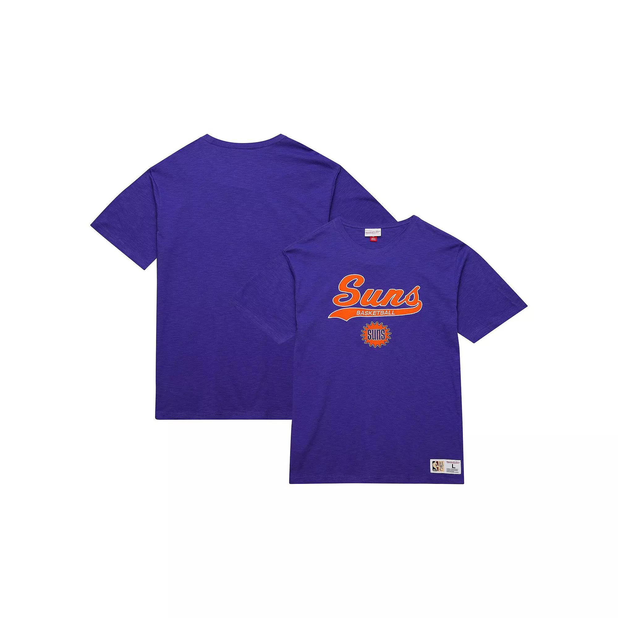 Men's Mitchell & Ness Purple Phoenix Suns Hardwood Classics Felt Applique Slub T-Shirt, Size: XL, Phx Purple Product Image