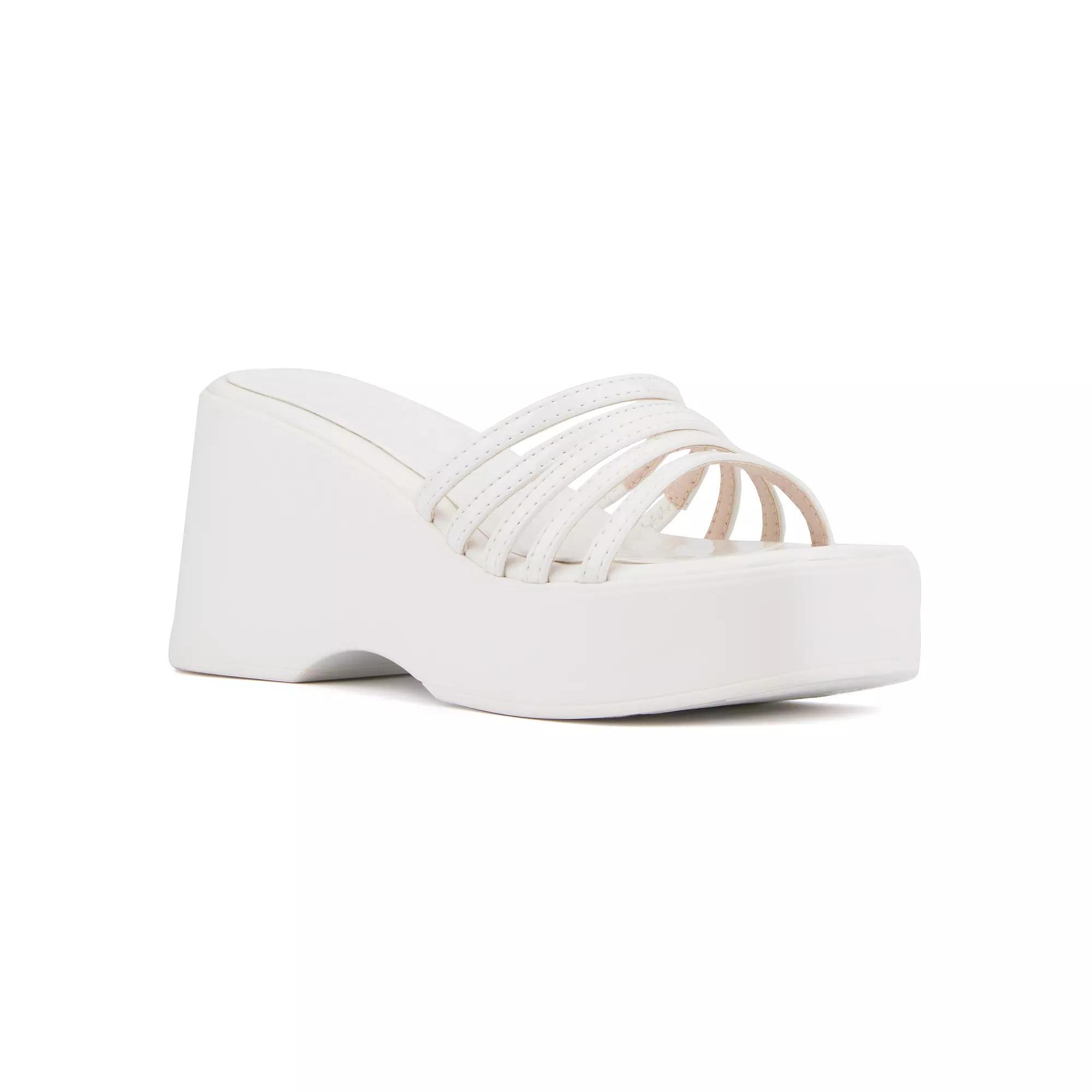 Olivia Miller Women's Dreamer Wedge Sandals, Size: 6, White Product Image