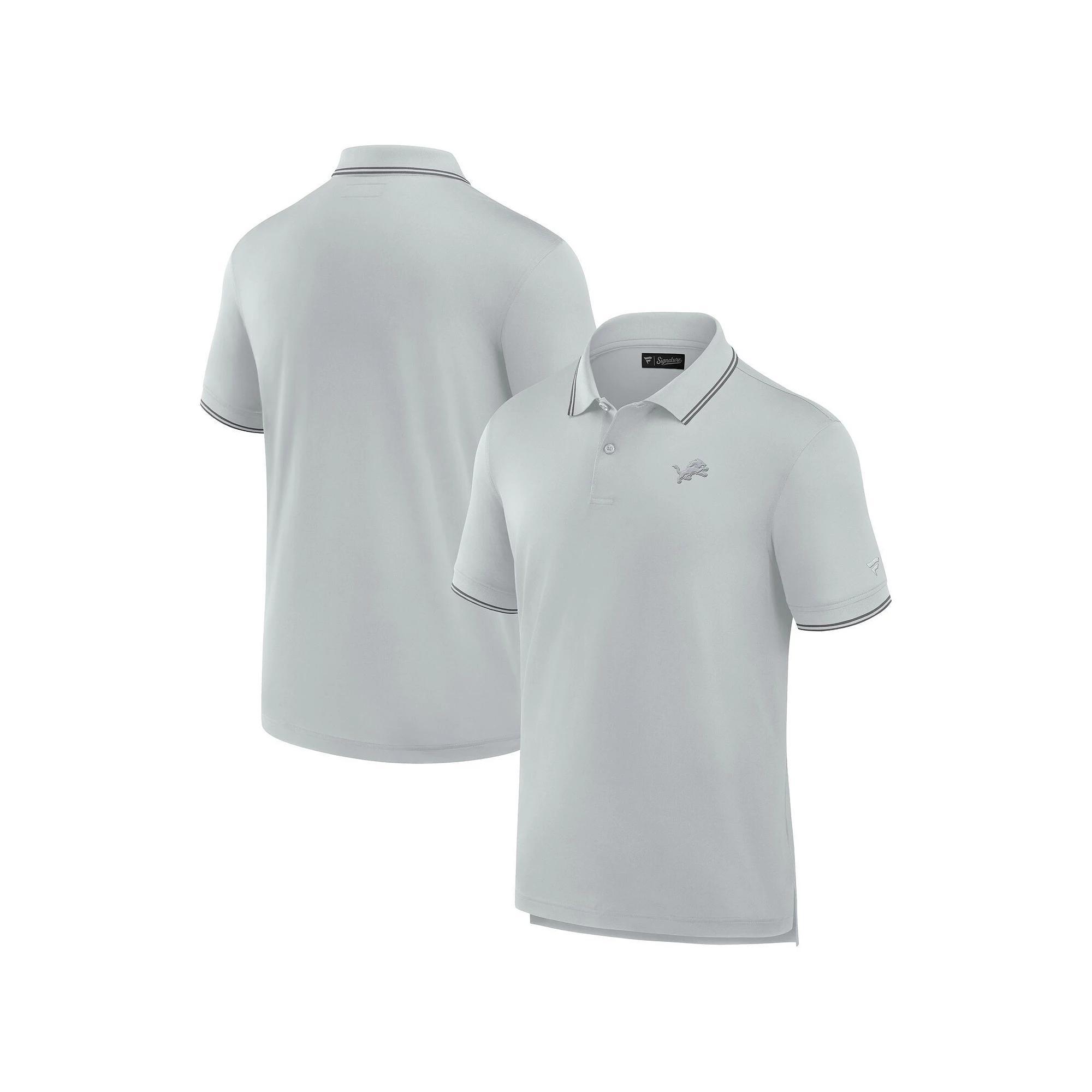 Men's Fanatics Signature Gray Detroit Lions Pique Polo Shirt, Size: 4XL, Grey Product Image