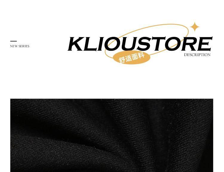 Low Waist Striped Lettering Flared Pants Product Image