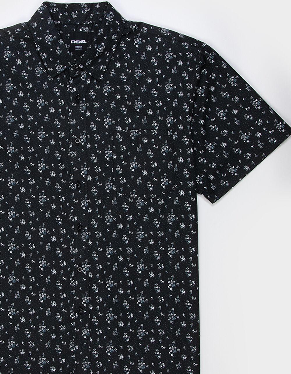 RSQ Mens Floral Poplin Button Up Shirt - BLACK Product Image