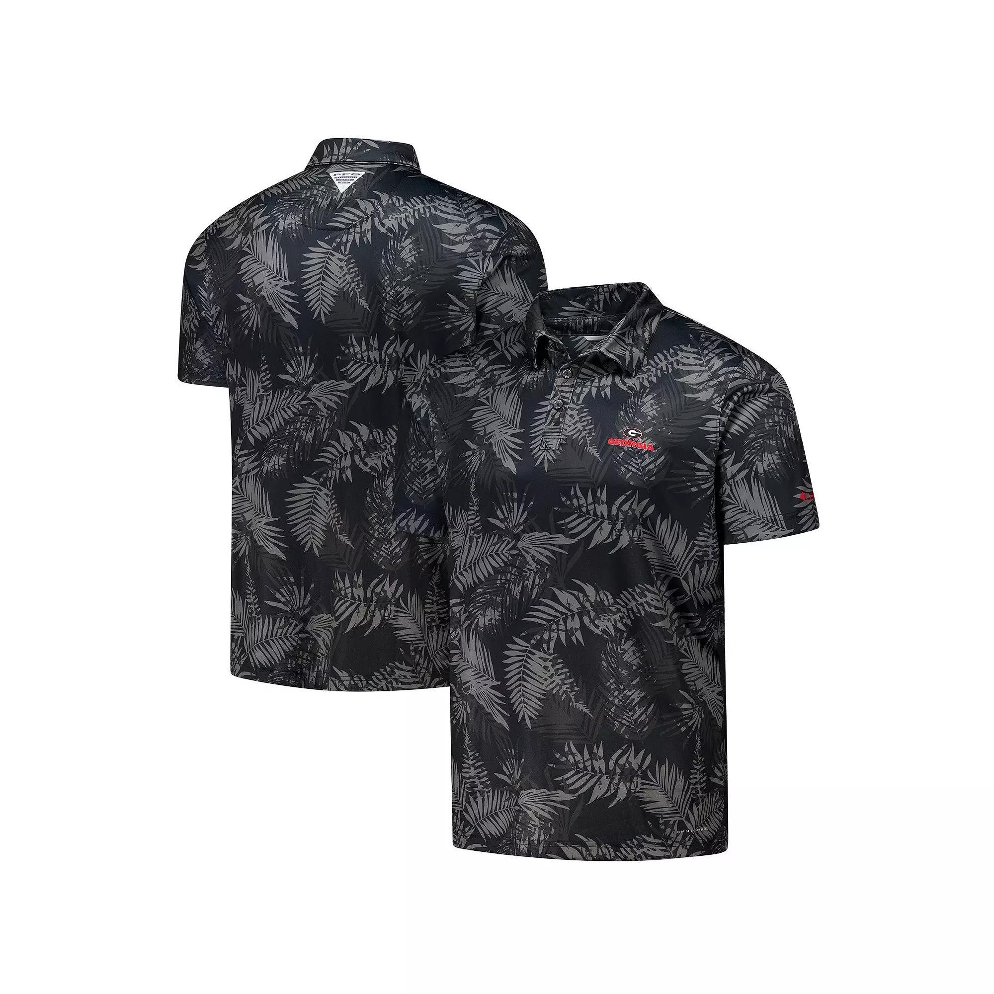 Men's Columbia Black Georgia Bulldogs PFG Super Terminal Tackle™ Omni-Shade™ Bangalows Polo, Size: Small Product Image