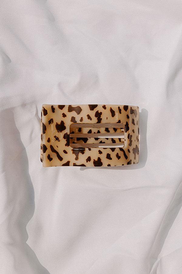 Flat Medium Rectangle Hair Claw Clip in Blonde Tortoiseshell Product Image
