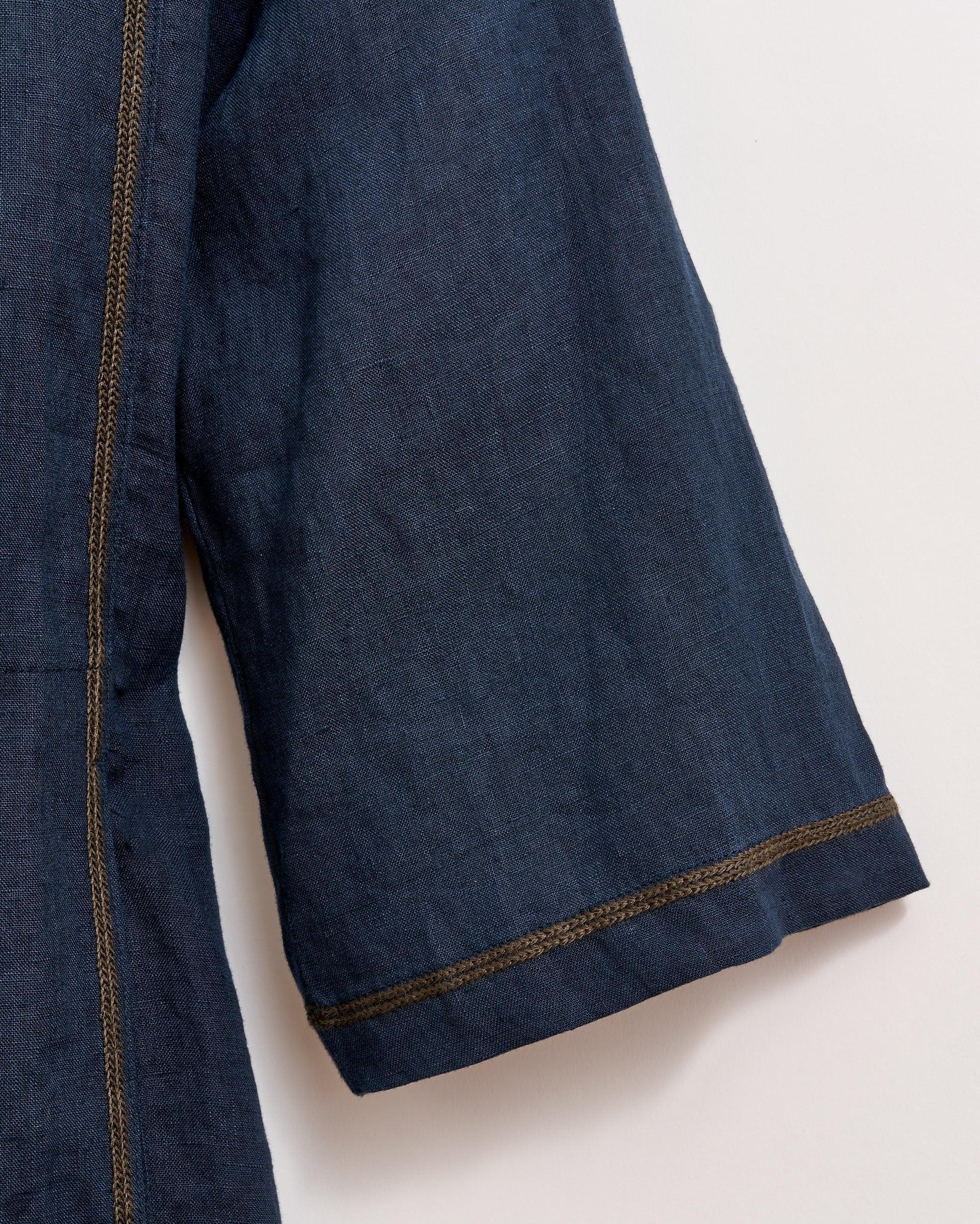 Linen Chainstitch Tunic Dress -  Product Image