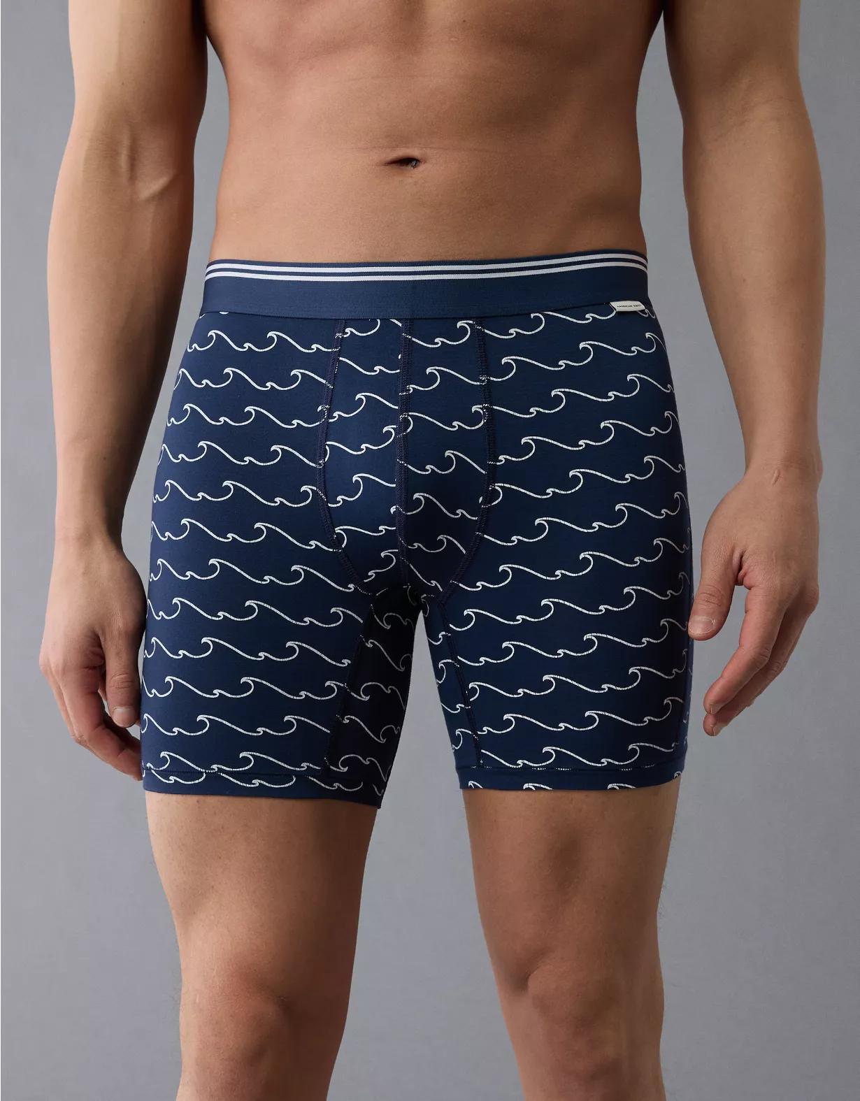 AEO Men's Wavy Stripes 6" Ultra Soft Boxer Brief Product Image