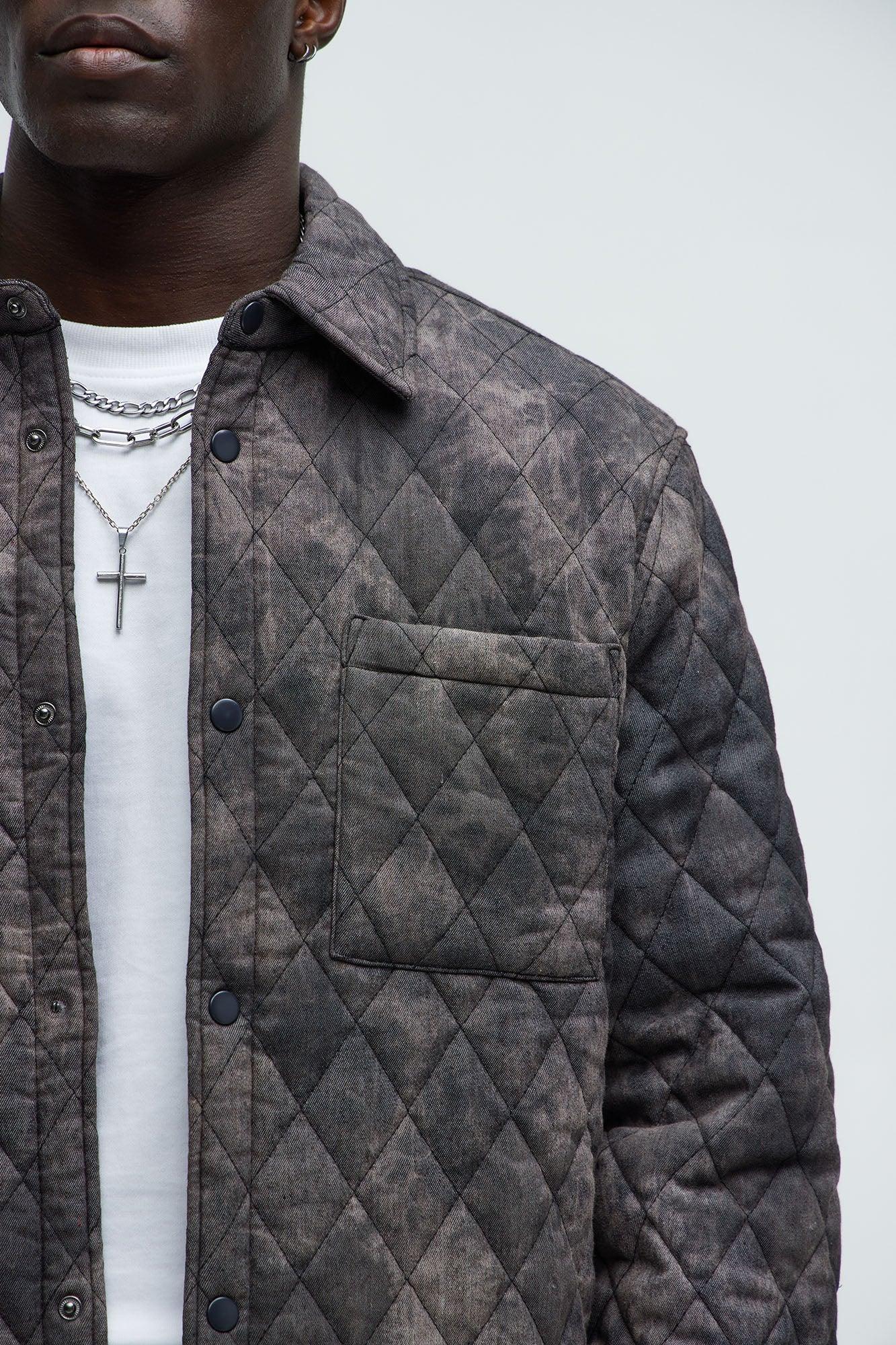 Bayswater Vintage Quilted Button Up Shirt - Black/combo Product Image