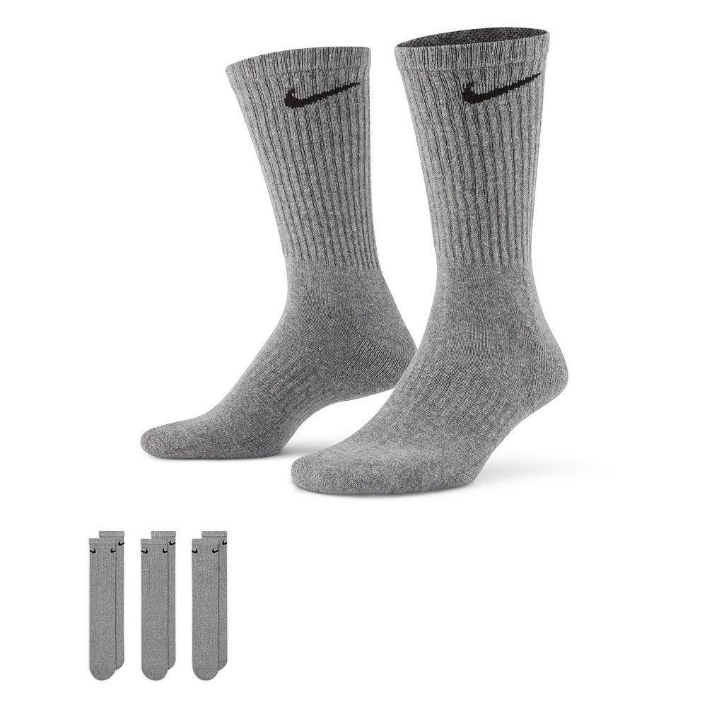 Men's Nike 3-pack Everyday Cushion Crew Training Socks, Size: 8-12, Grey Product Image